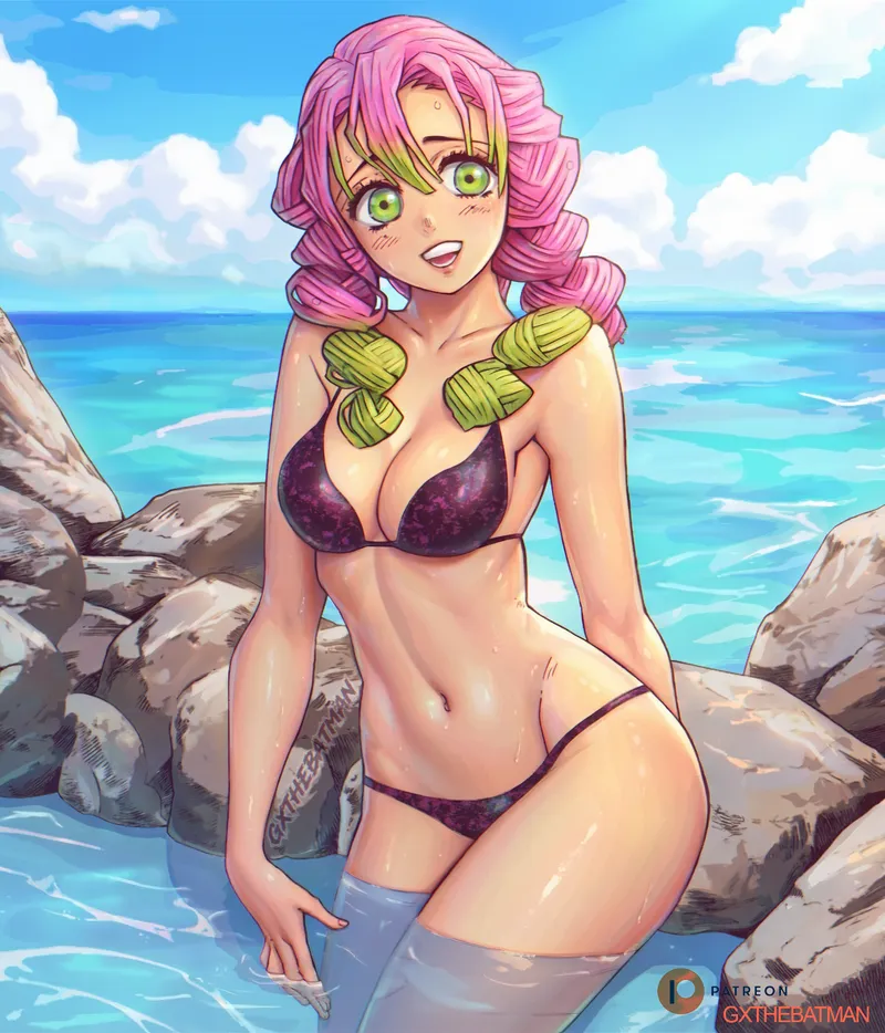 Thumbnail Mitsuri Kanroji in Chapter 100 of Demon Slayer | Author - GxTheBatmanYouTube | SwimsuitHentai