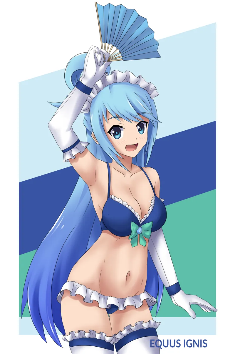 Thumbnail Aqua Flaunts in Maid-style Lingerie by TheRoySez
