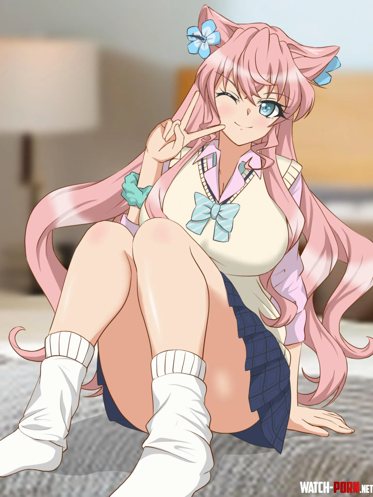 Maria Cadenzavna Eve in her school uniform (hata) [Symphogear] by LafterMastr