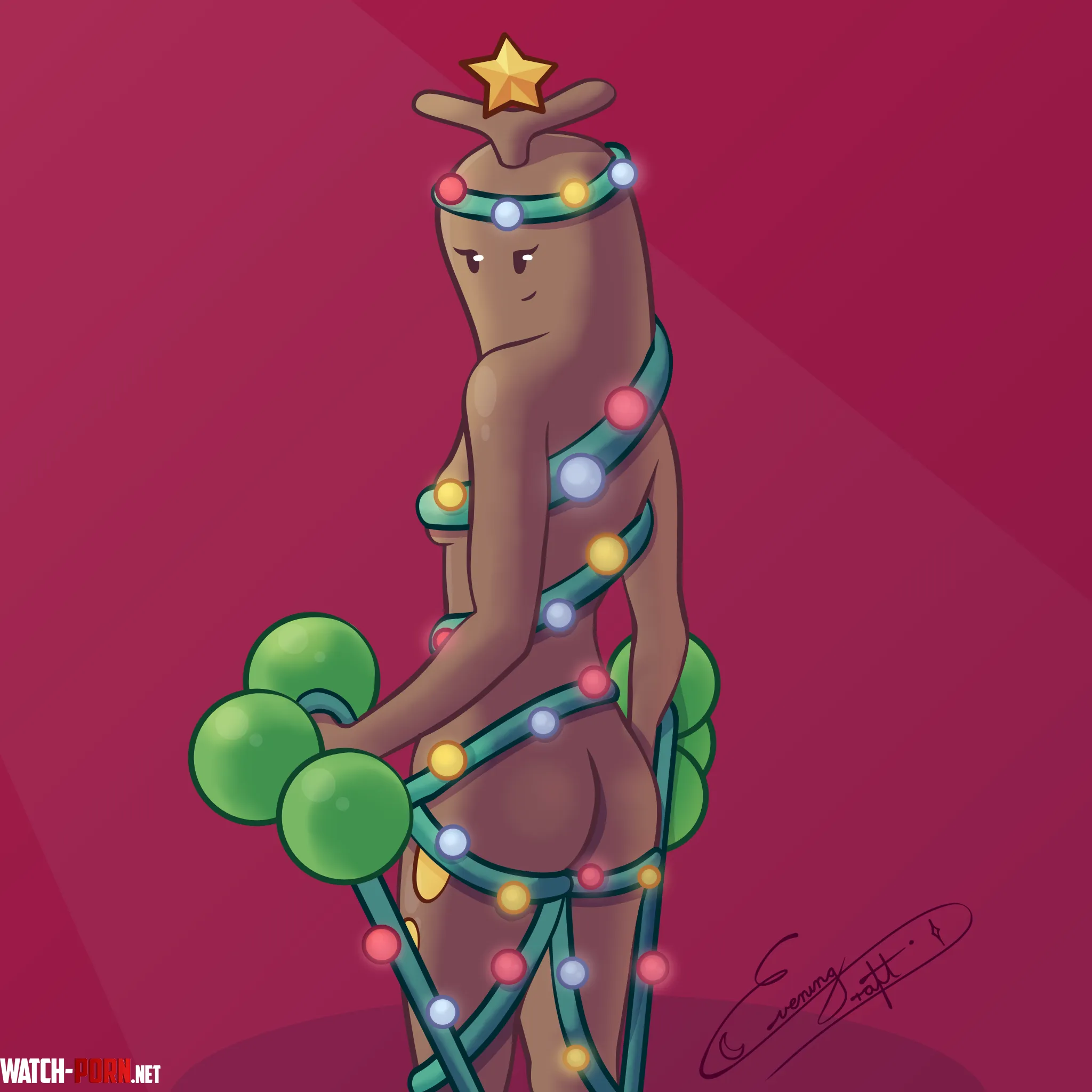 Christmas Sudowoodo (Art by me) by EveningDraftArt