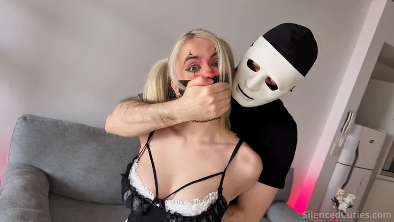 Thumbnail SilencedCuties' Clow Mime Encounter: Mmmph! Clown Mime Makeup Running in Damsels in Distress