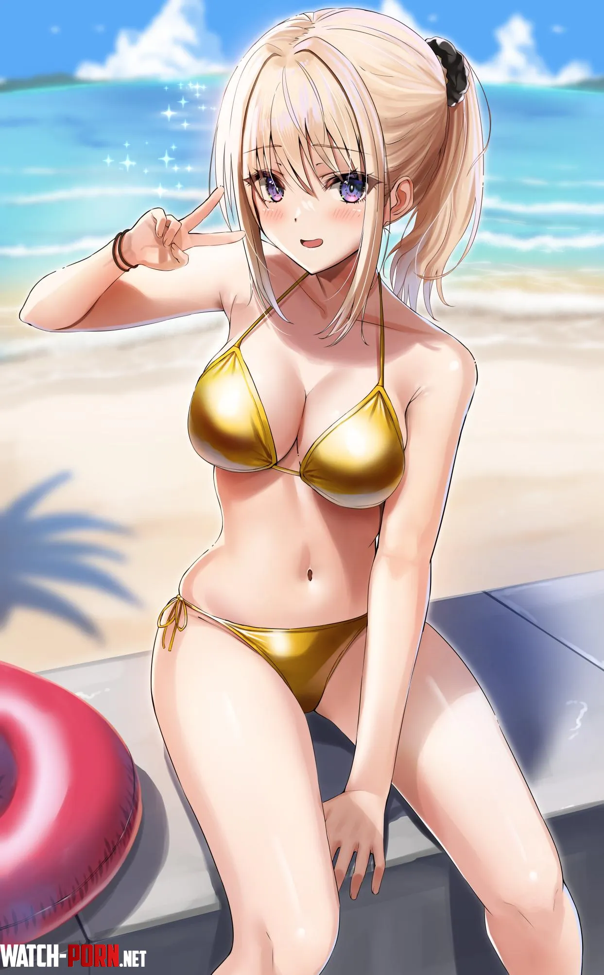 Gold Bikini Girl [Original] by Enondionisha