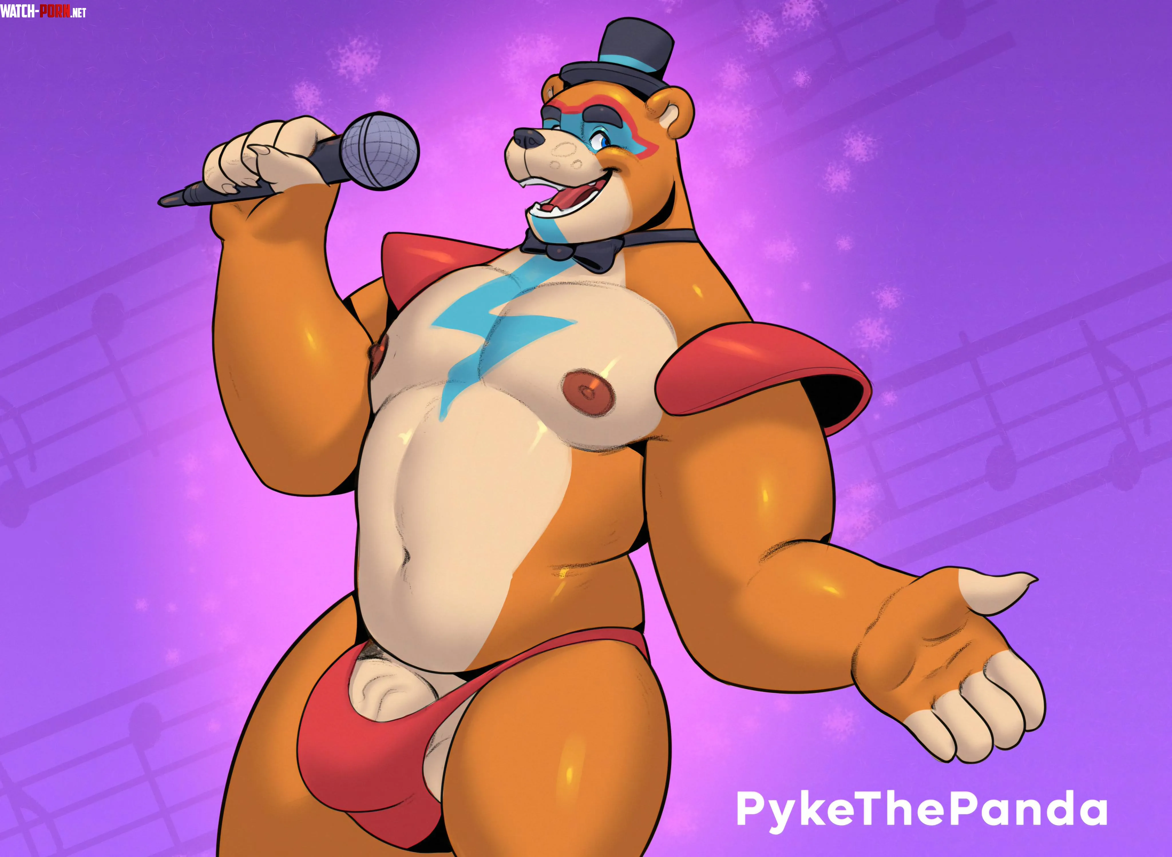 Glamrock Freddy is getting ready to give you a private show (@PykeThePanda) by Sonic_the_hedgedog