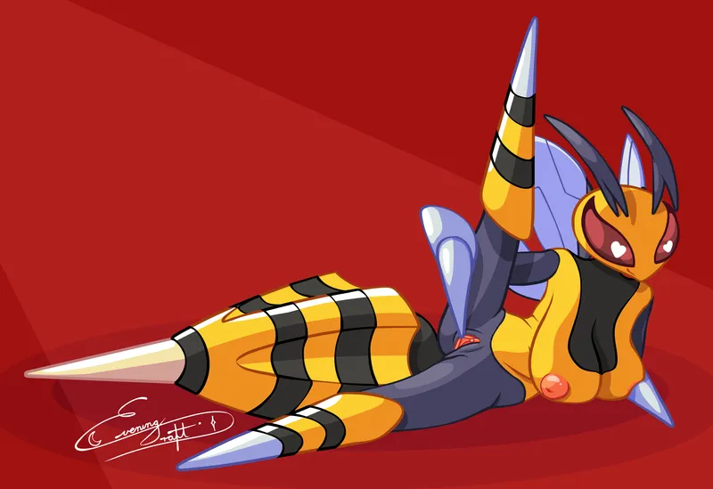 Thumbnail EveningDraftArt Draws Mega Beedrill in the PokePorn Collection