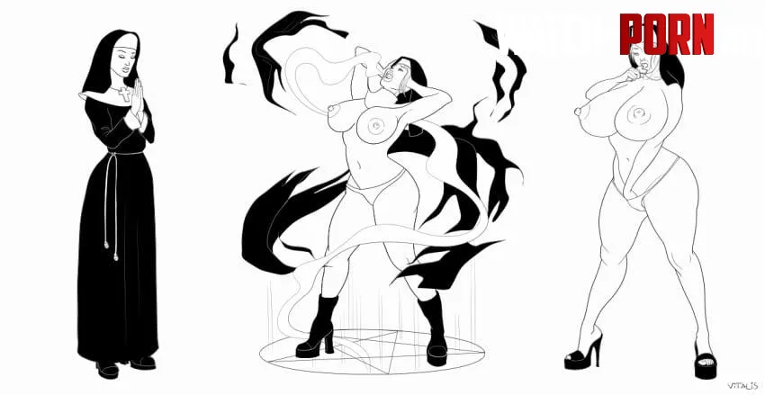 Corrupted Nun (Art By Vitalis) by New-Database-7048