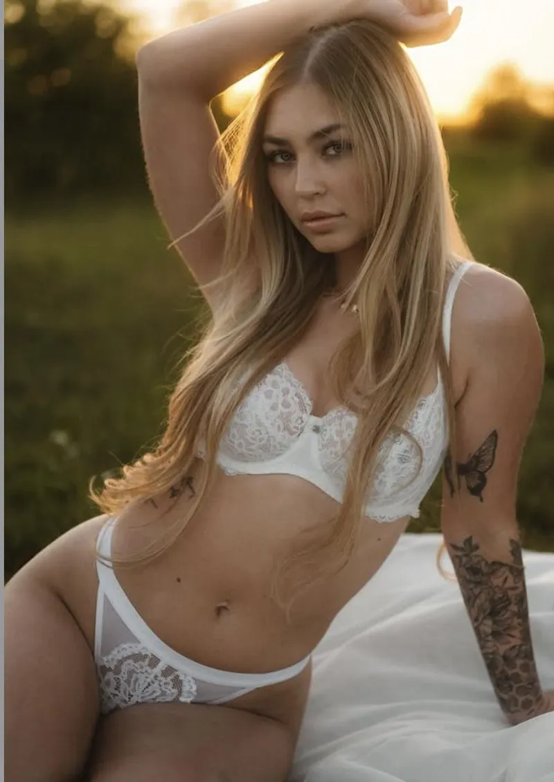 Thumbnail White Lingerie Set in the Golden Hour | lingerie