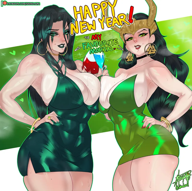 Thumbnail Hela x Lady Loki: Happy New Year by Shinda292 in thick_hentai