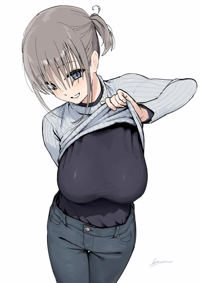 Thumbnail Showing her Clothed Boobs by marxsander2016 | Ecchi Category