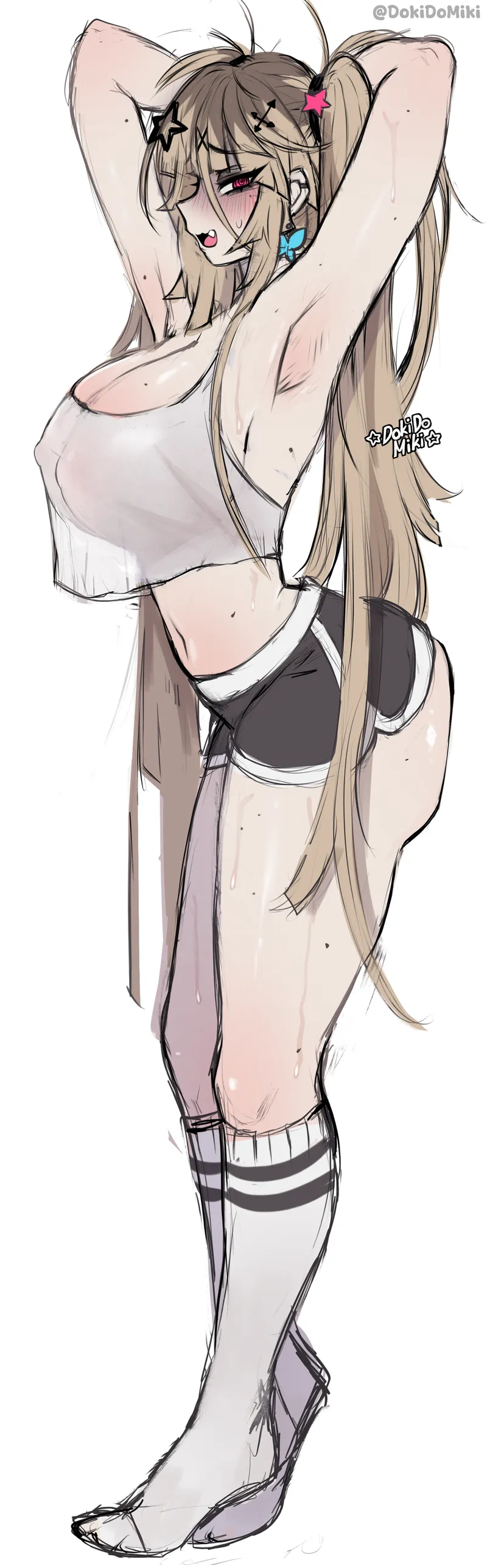 Thumbnail Seductive Stretching: Miki's Gyaru Charm | DokiDoMiki