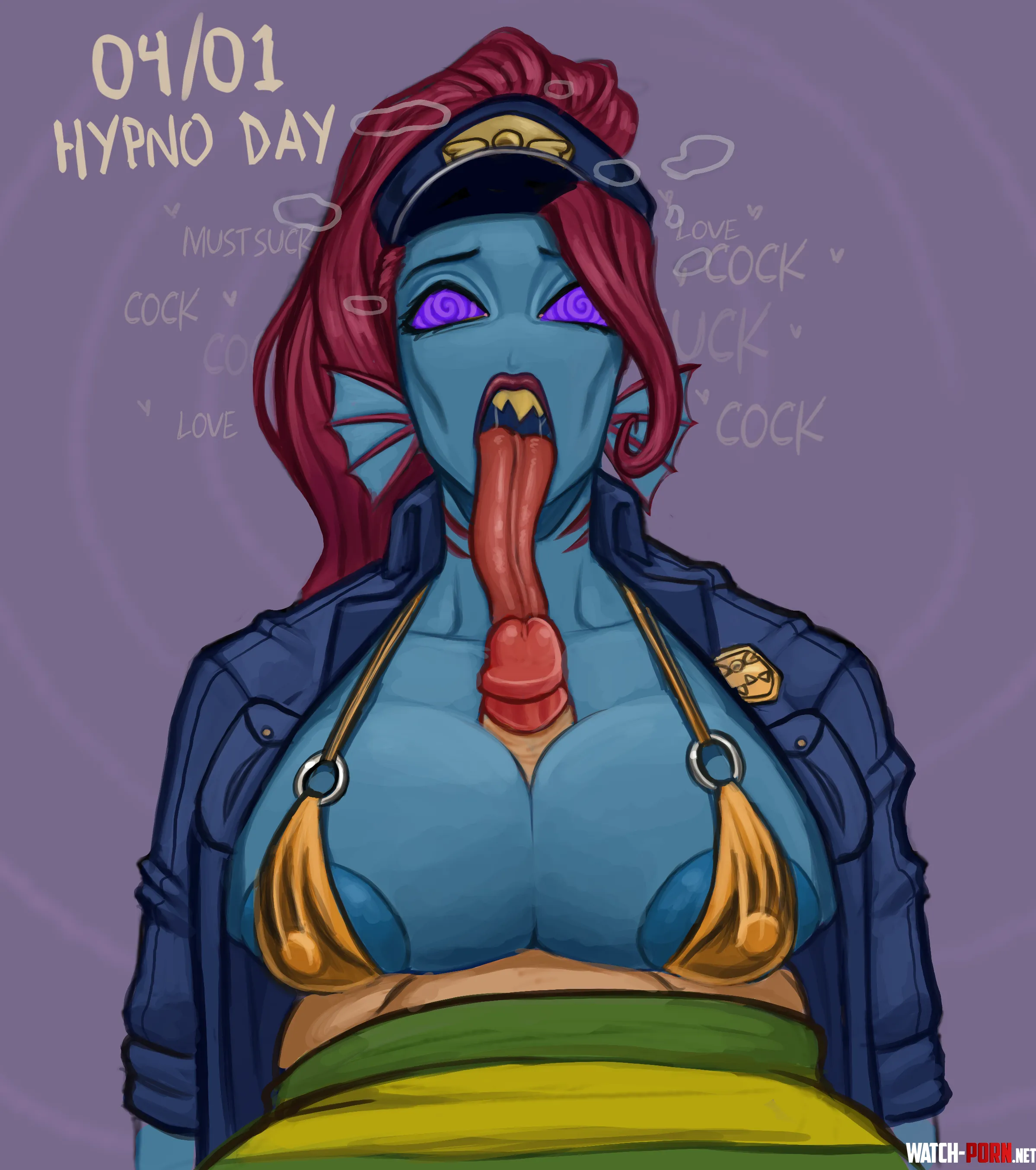 Hypno Day Undyne (RedmanNsfwArt) by Zinyarks