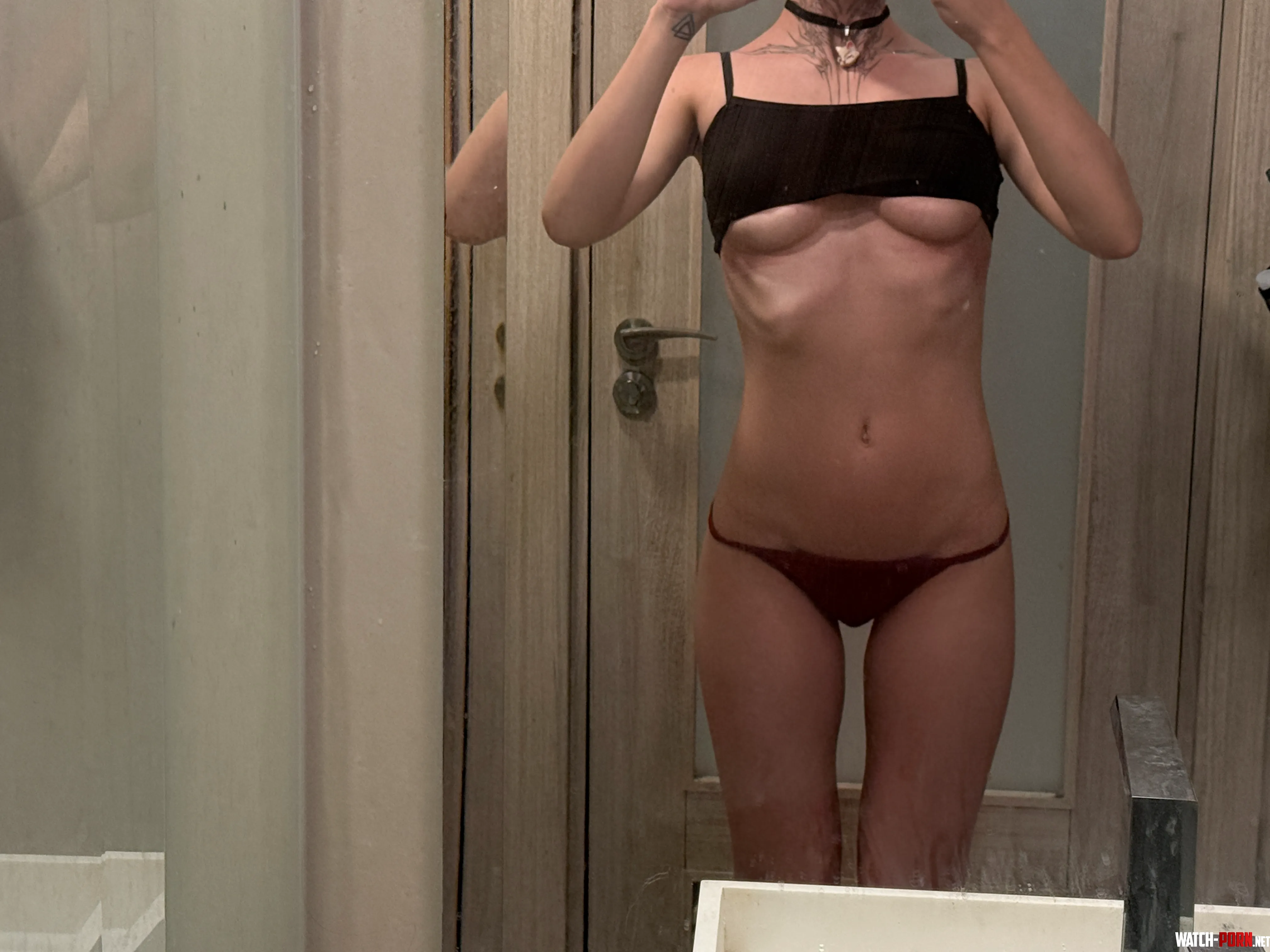 admiring my underwear before taking a shower by kawaiiipunk