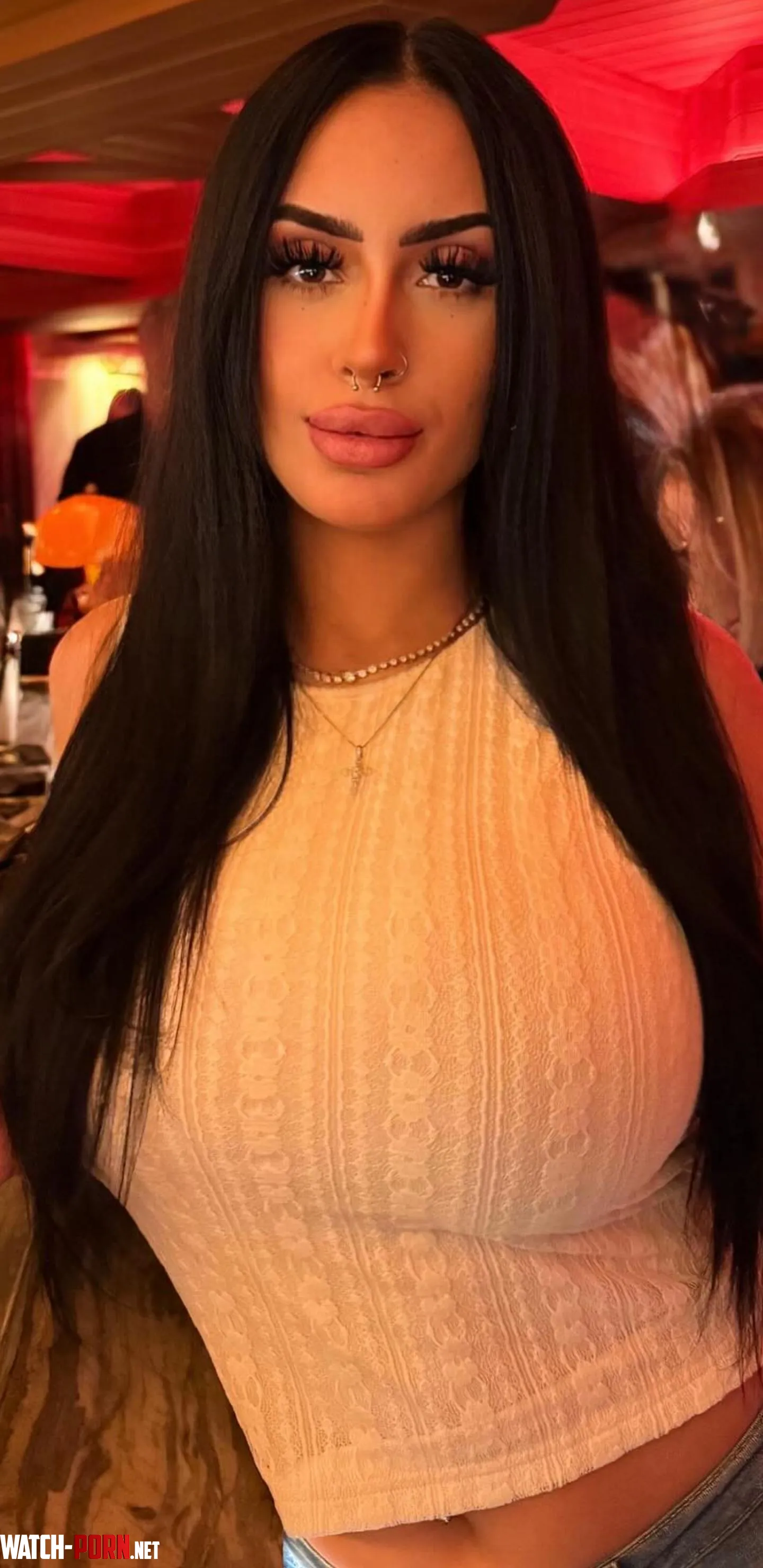 Busty at the Bar by QuasarBaron