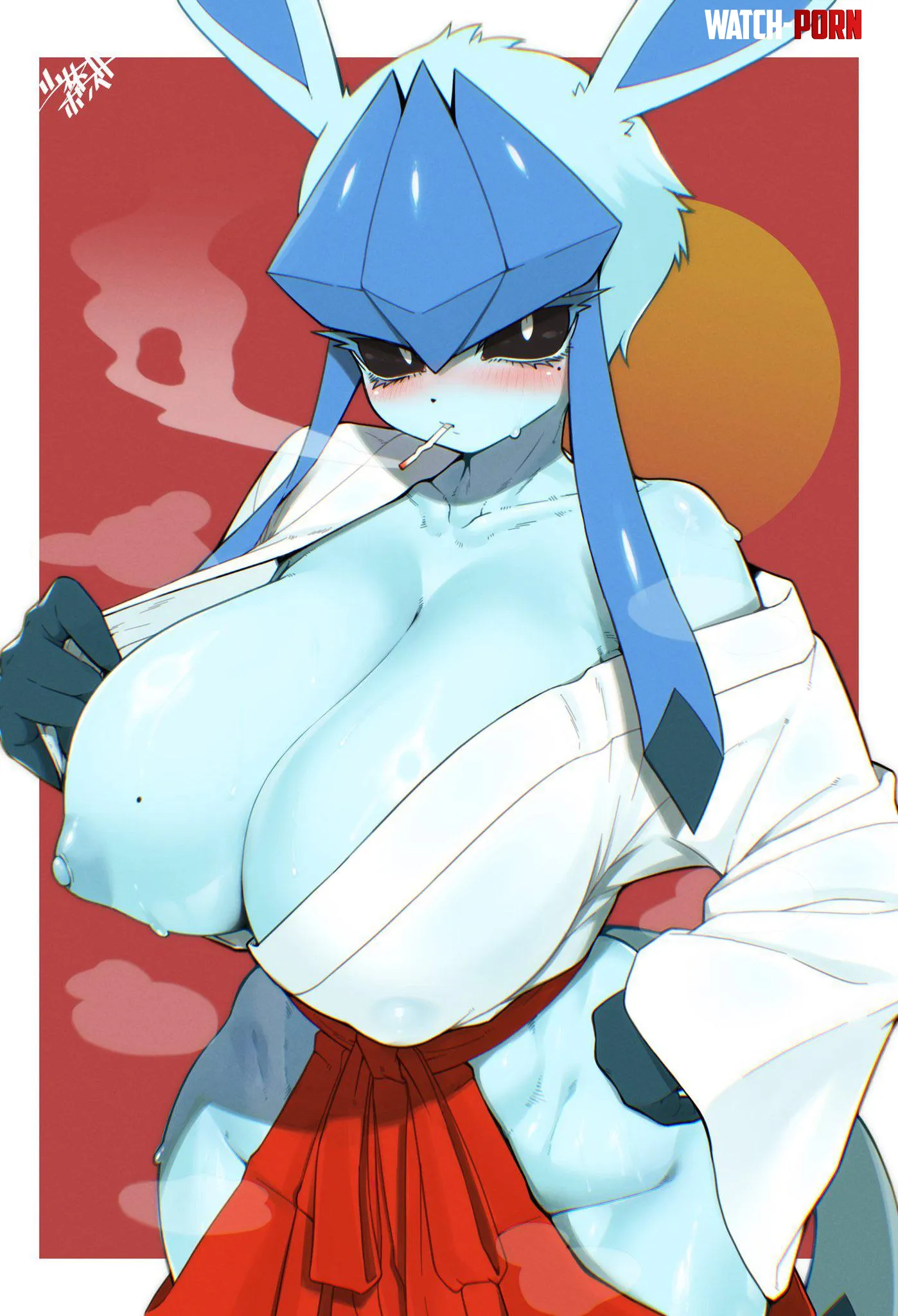 New Year’s Glaceon (syourinbonzu) by A_MASSIVE_PERVERT