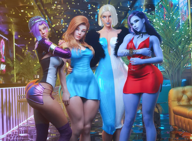 Thumbnail Noahgraphicz Combines Sombra, Brigitte, Emma & Widowmaker in Party Illustration | Overwatch & Marvel