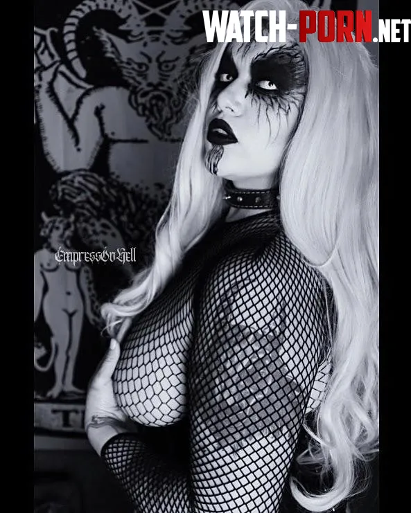 One of my favorite self portraits in corpse paint. by EmpressOvHell