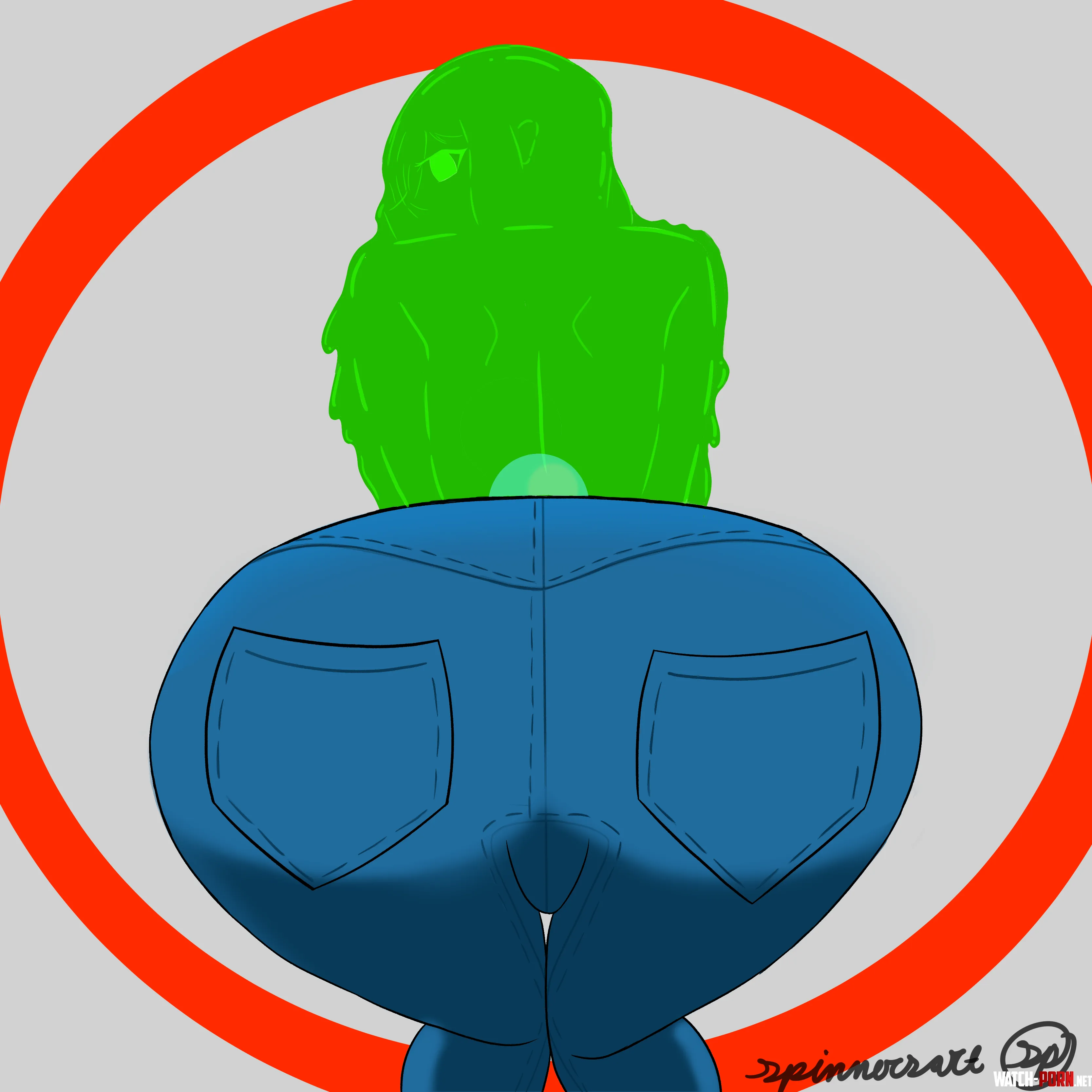 Here's a fat slime booty in tight jeans by Spinners_Arts