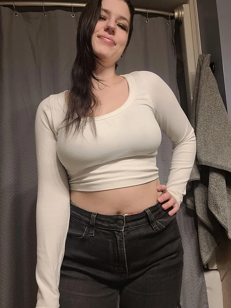 Thumbnail Bathroom Selfie: White Crop Top Edition by inked_emma_honey