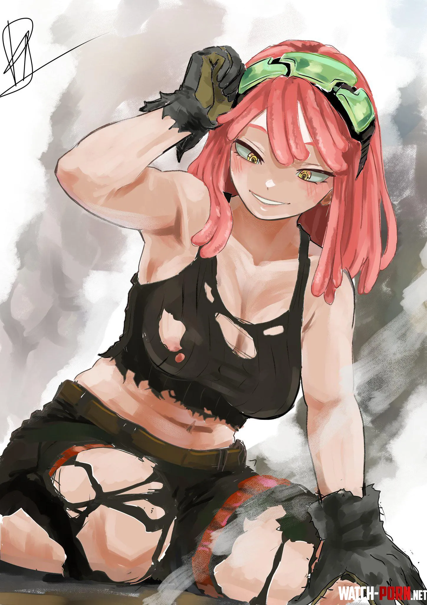 Nip slips are an occupational hazard for Hatsume (RantyArts) by ENFanatic