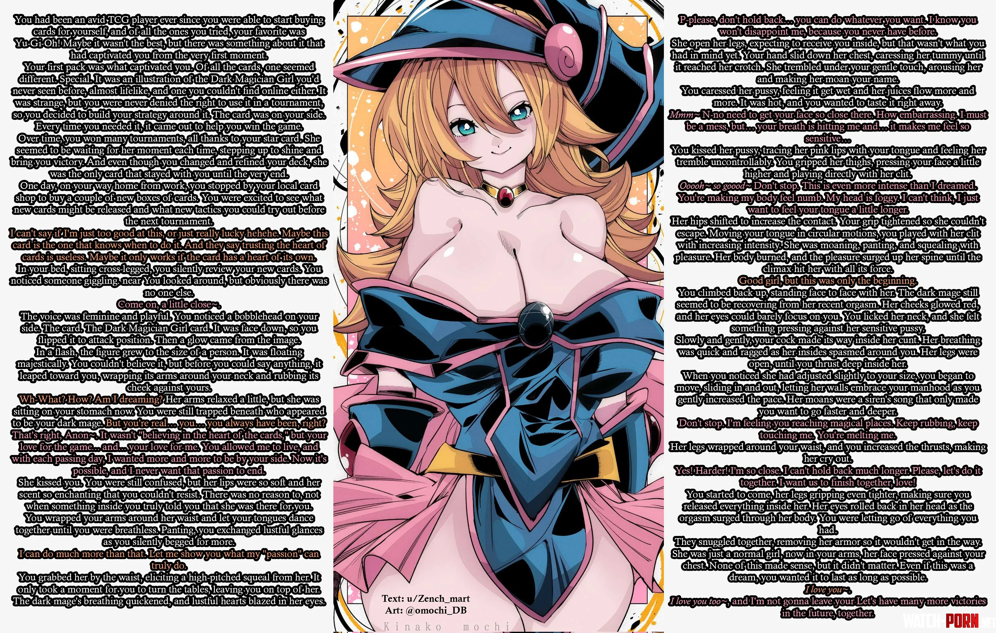 Always trust the heart of the cards [Dark Magician Girl] [Wholesome] [Cunnilingus] [Creampie] [Couple] | Art: @omochi_DB by Zench_mart