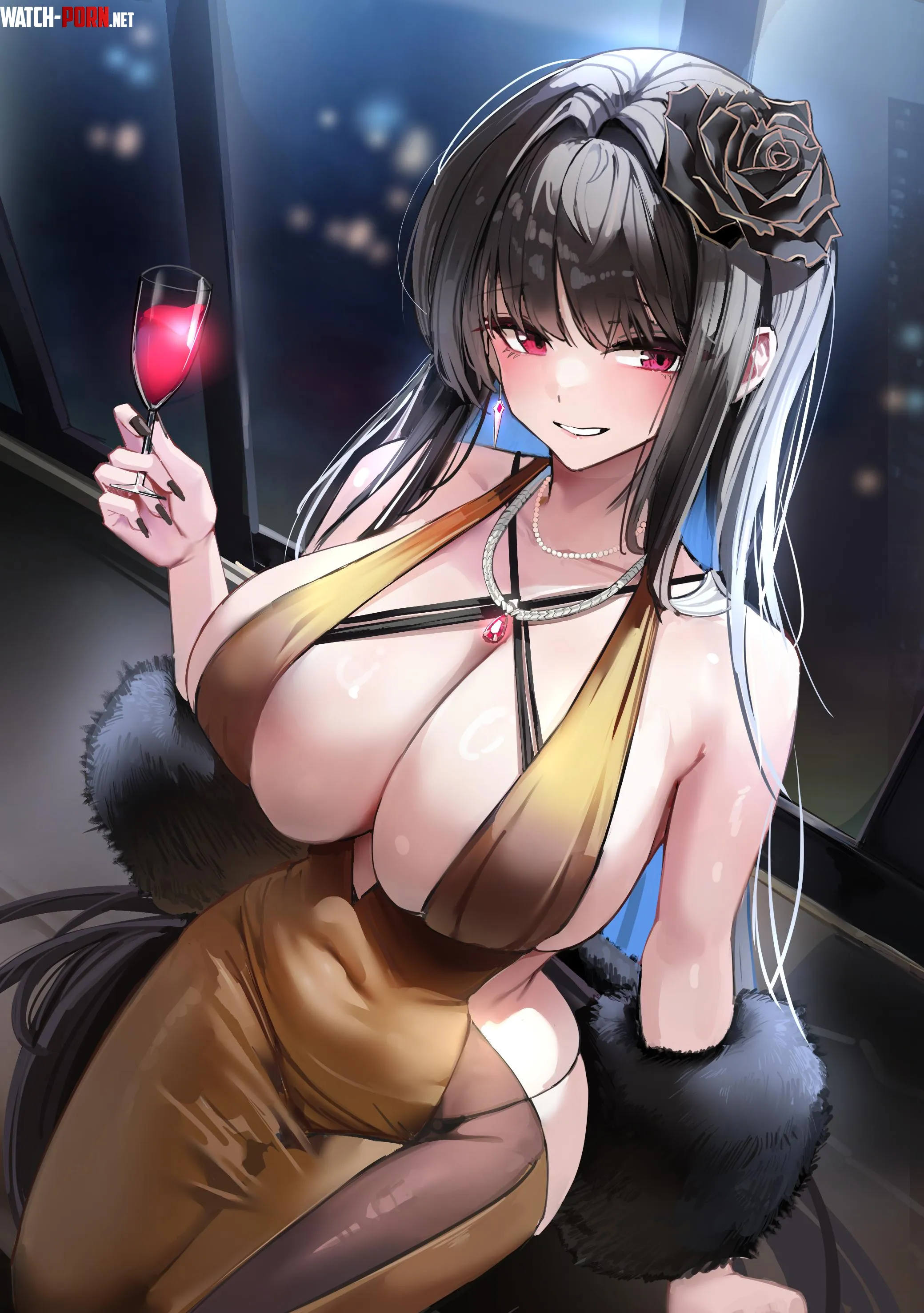 D with champagne (Bryuni) [Goddess Of Victory: Nikke] by elegantloveglimmer