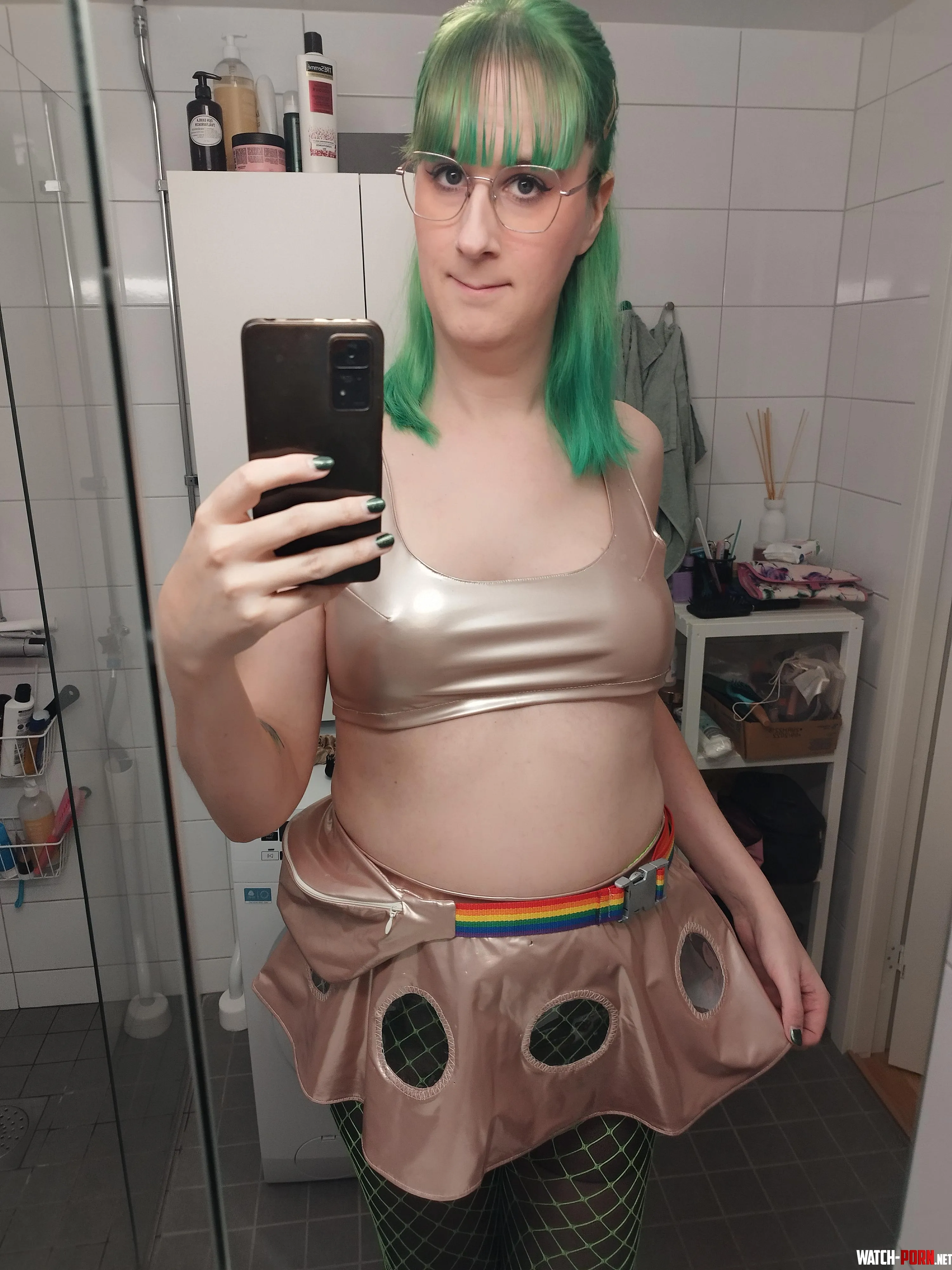 Homemade PVC outfit with peek-windows. Perfect for rave, doesn't show, but would absolutely get stares on the street! by GalaxyK1tten