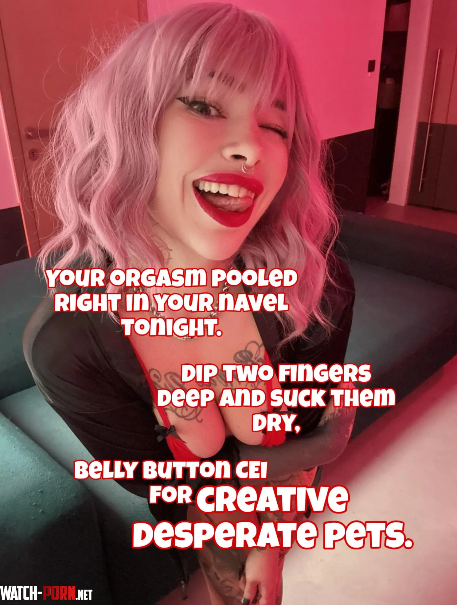 Now your orgasm to your bellybutton and dip fingers in!! by cuteMerry