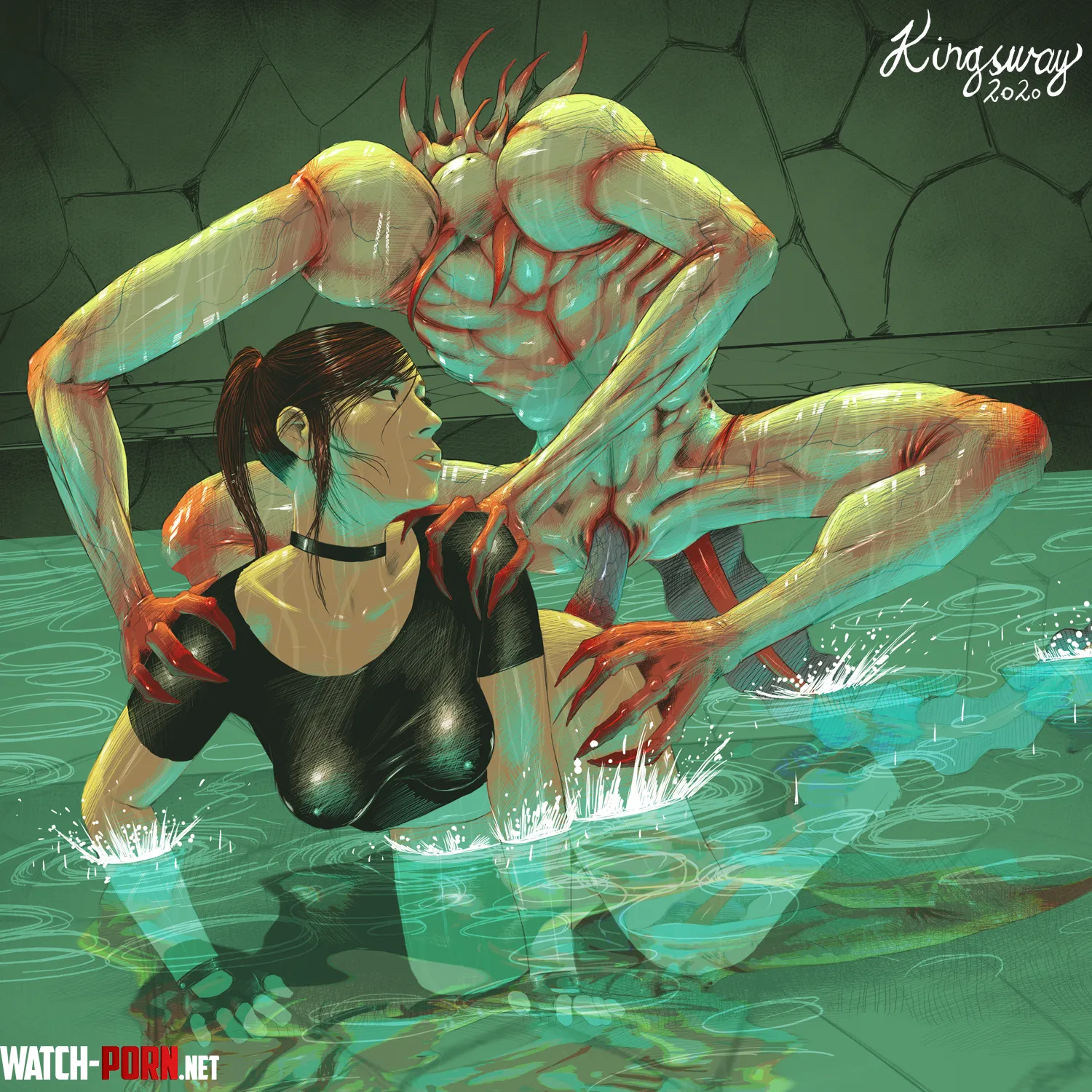 Claire vs Albinoid (Kingsway) [Resident Evil] by EnigmusPrime