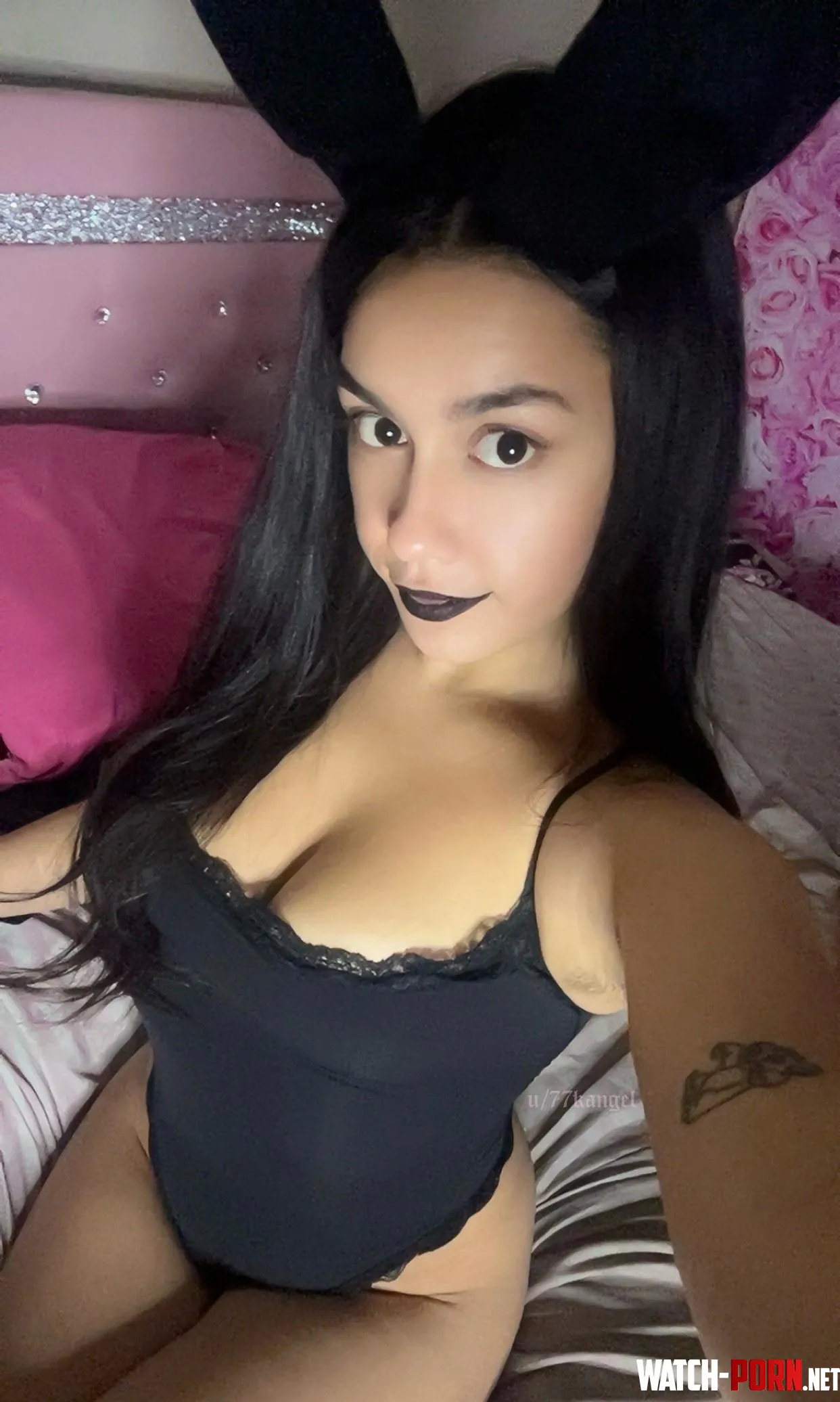 this tight black bodysuit unsnaps for easy access 🖤 by 77kangel