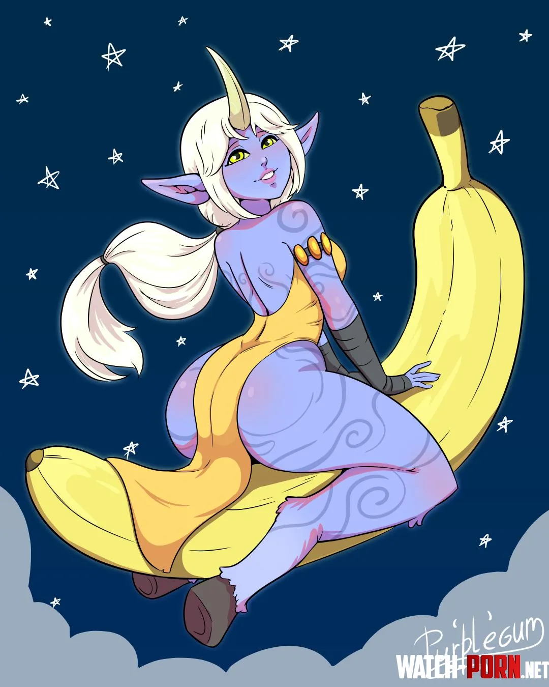Soraka pin-up (Purplegum) by PurpleGumArtist