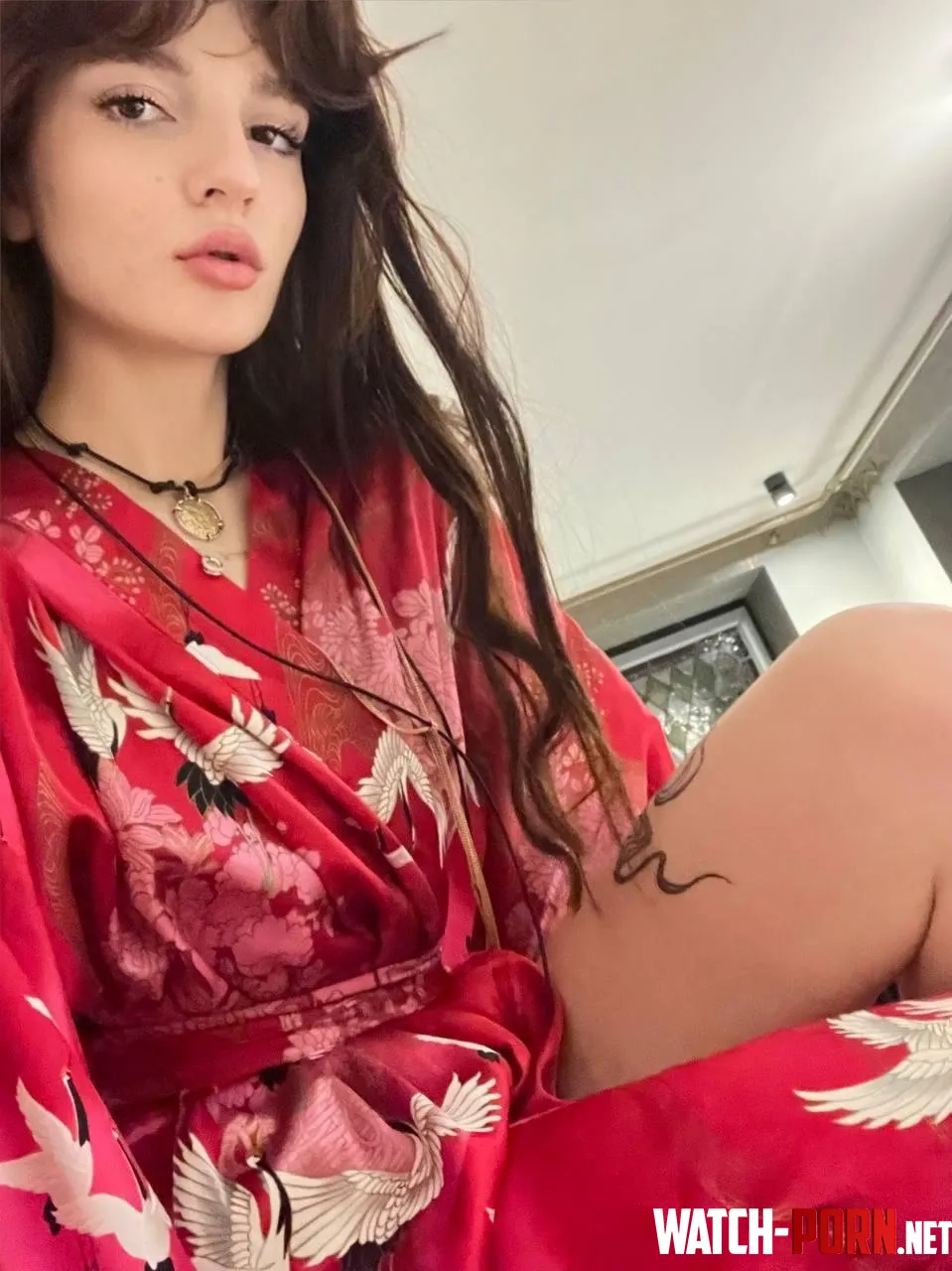 legs lounging in this silk robe by duskribbon