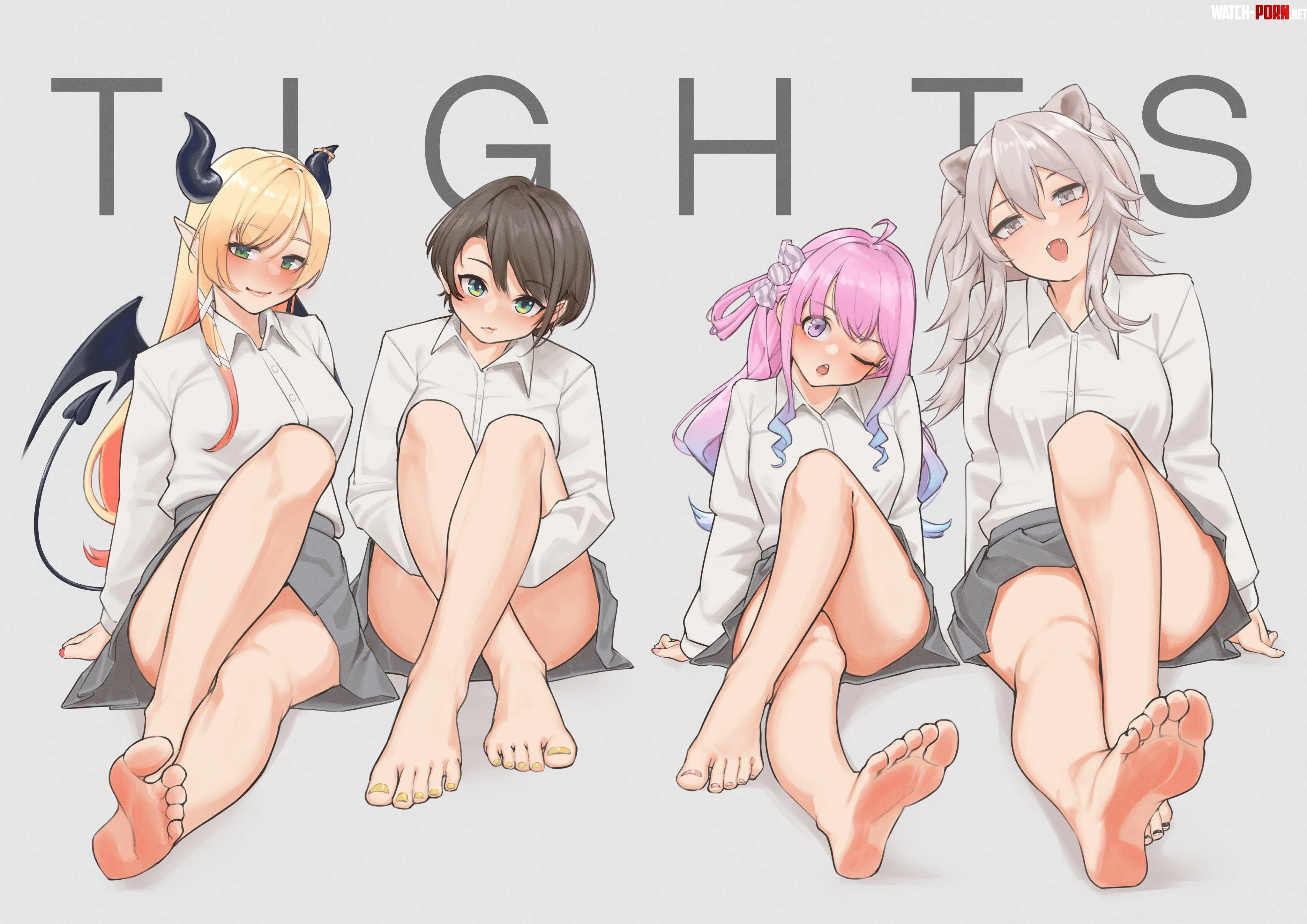 Choco, Subaru, Aqua, and Botan [Hololive] by A_MASSIVE_PERVERT