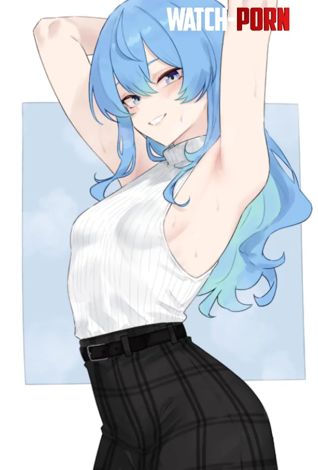 Flexing Suisei's smooth armpit by NowhideLaterseek