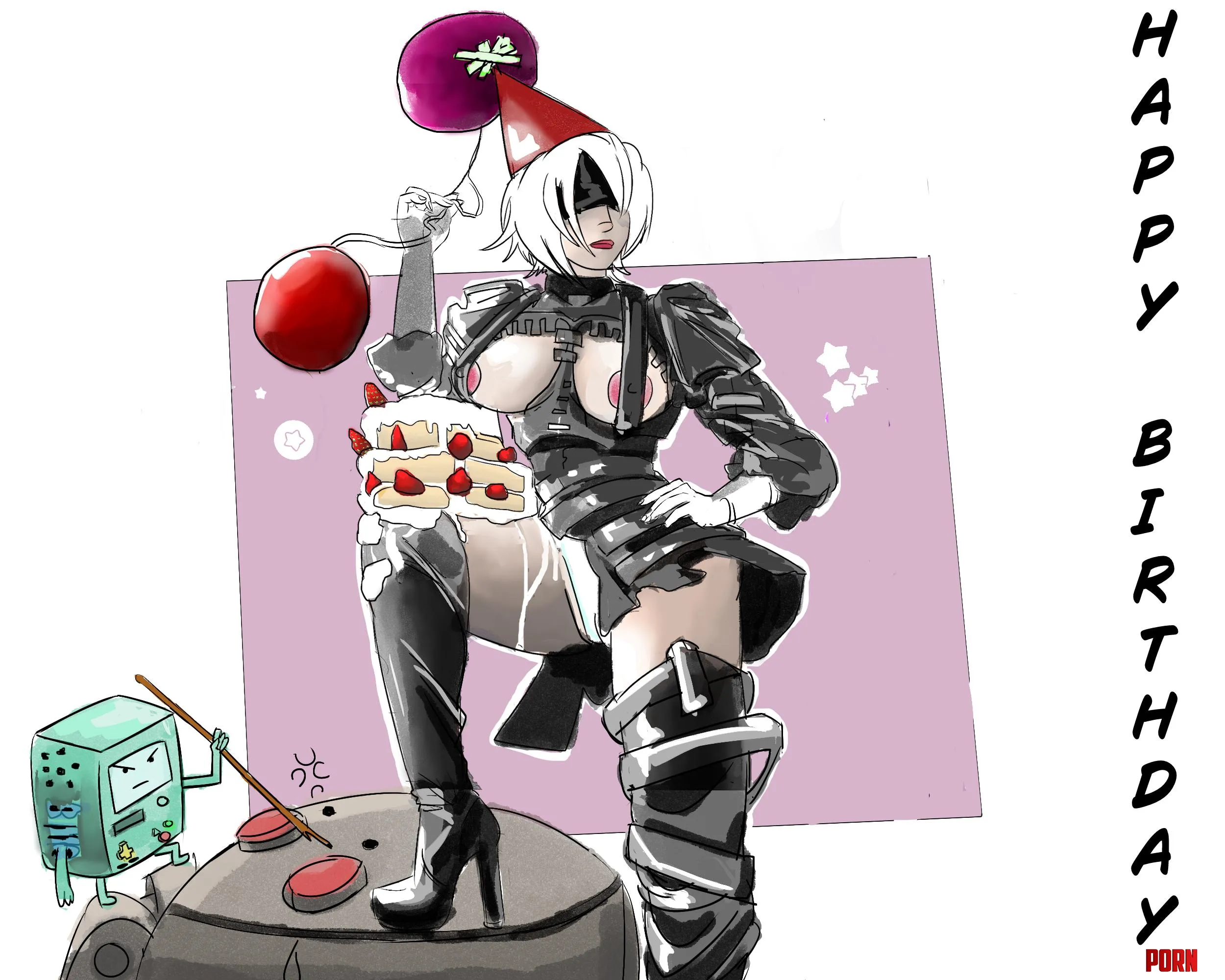 I gifted my friend NieR Automata today because it's his birthday, and I thought that it would be nice to make a fan-art for him as well xD by agitogig