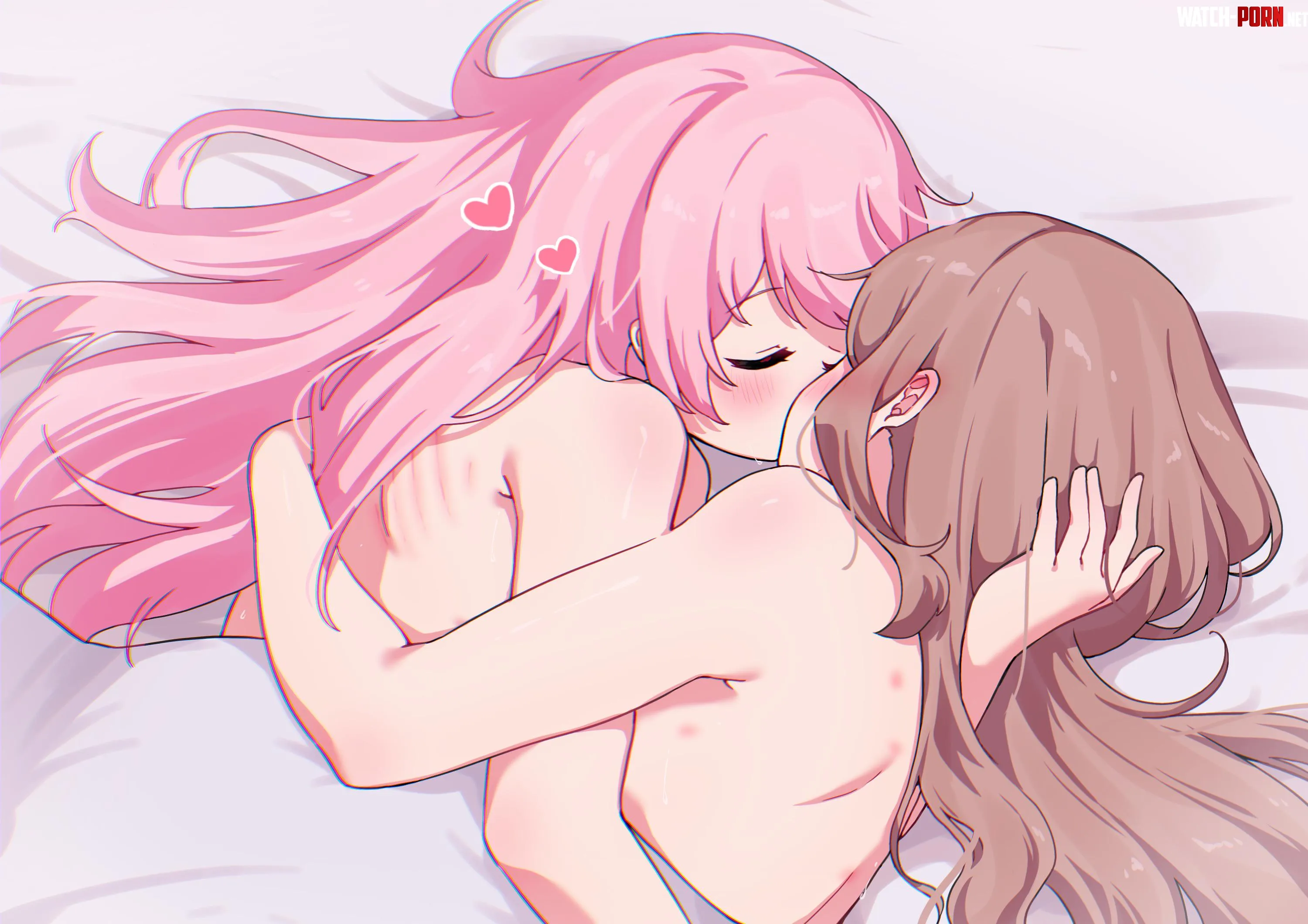 Anon and Soyo kiss and cuddle in bed [BanG Dream!] (ゆーへい) by MartyrOfDespair