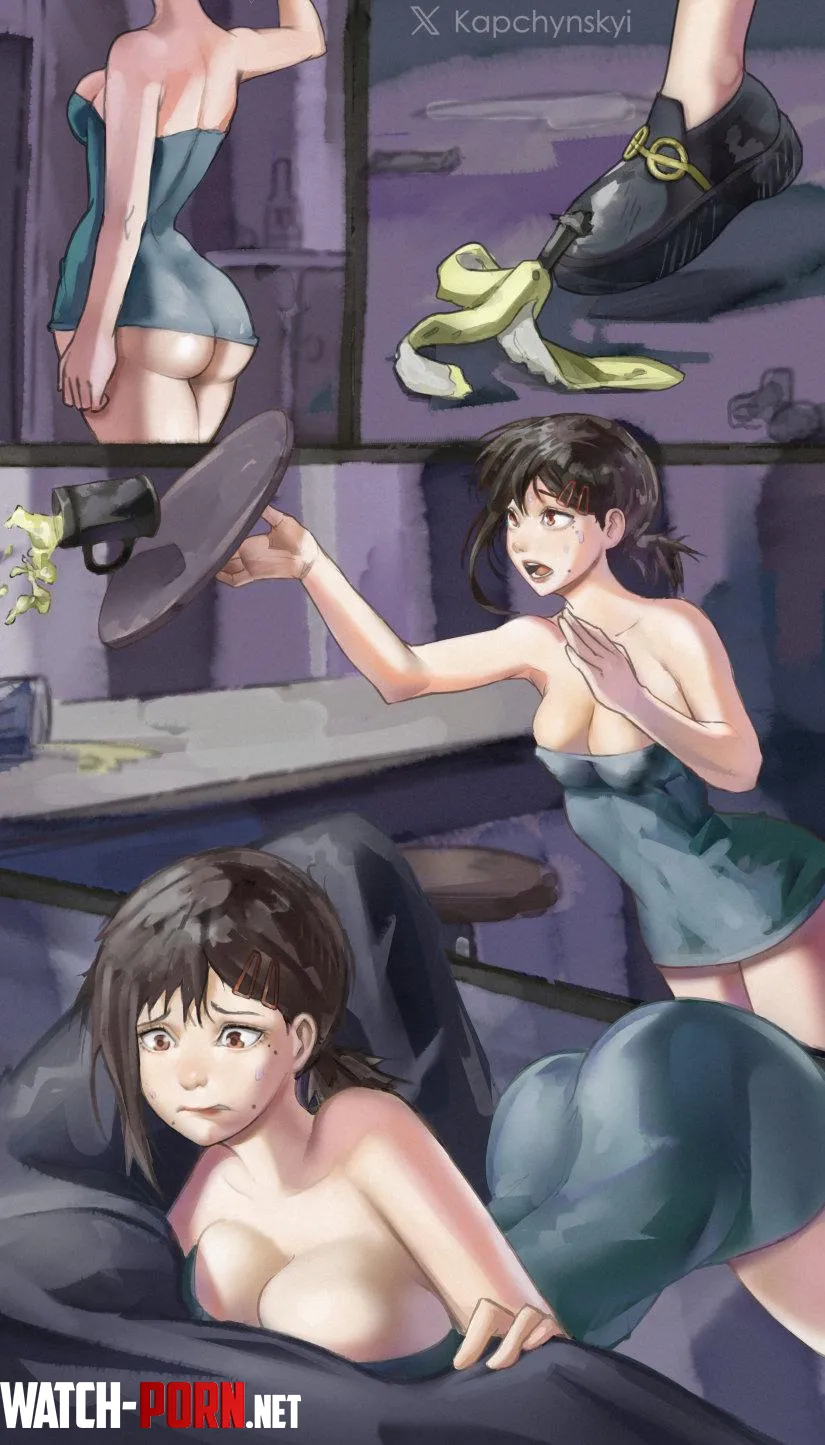 Did a drawing of Kobeni earning her bread (Kapchynskyi) [Chainsaw Man] by Confident-End-112