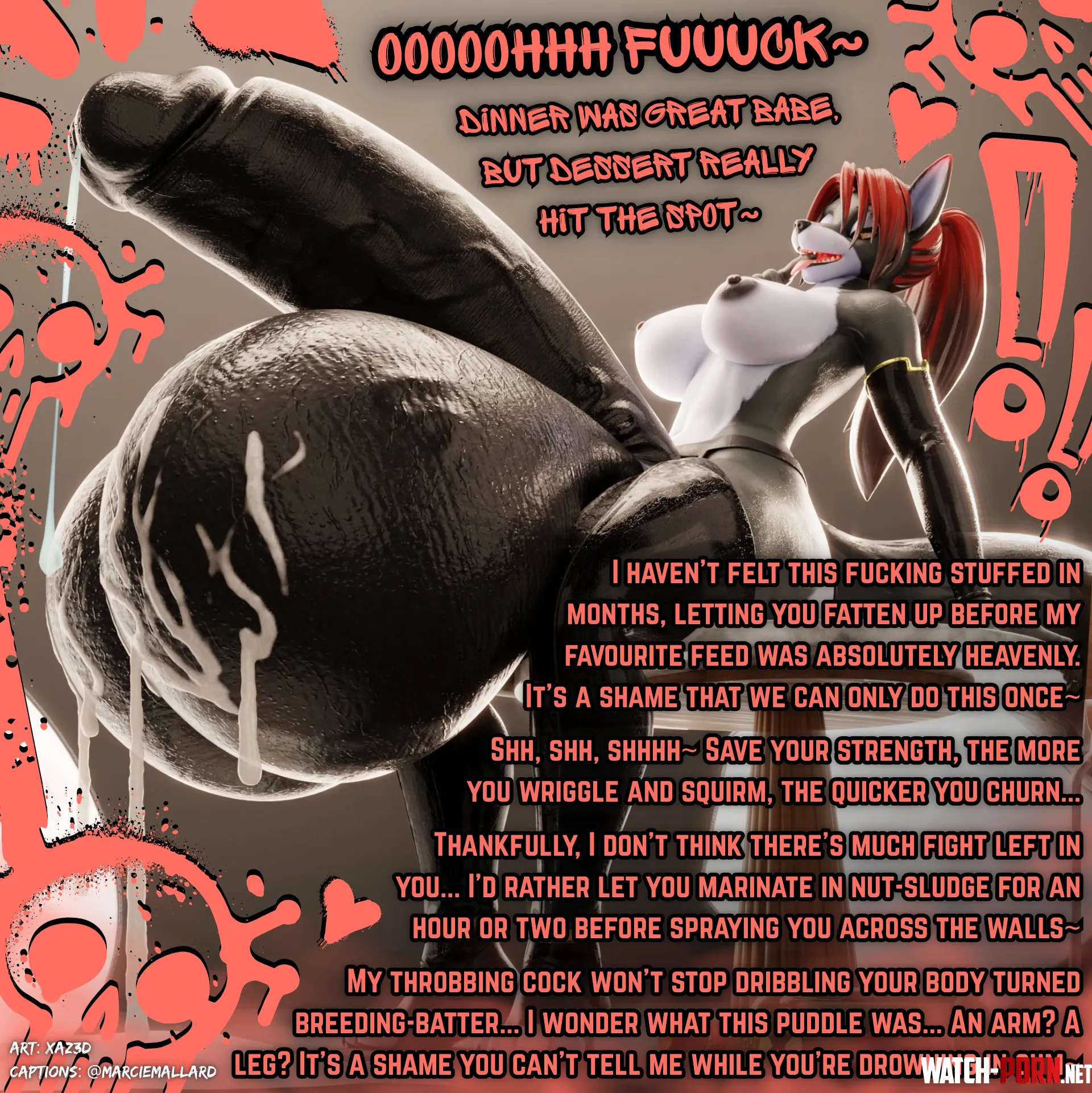 {image} Nut-gunk table-talk~ [3D] [Furry] [Futanari] [Sweaty] [Hyper] [Cock Vore] [Permavore] [Noncon] [Credits in Caption] [Artist: Xaz3D] by MarcieMallardAgain