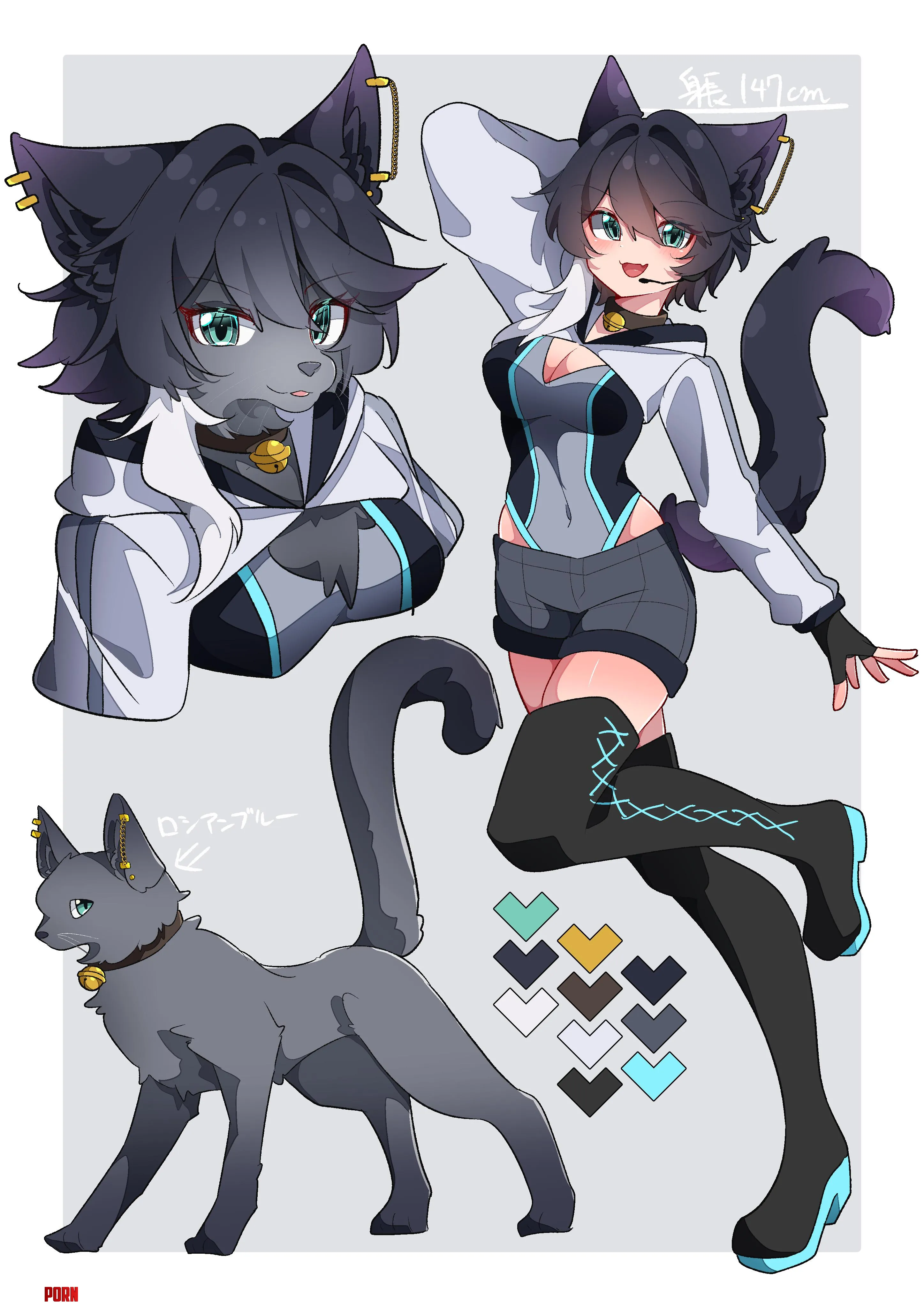 Russian Blue Cat (SakuraYuki_Lily) by A_MASSIVE_PERVERT