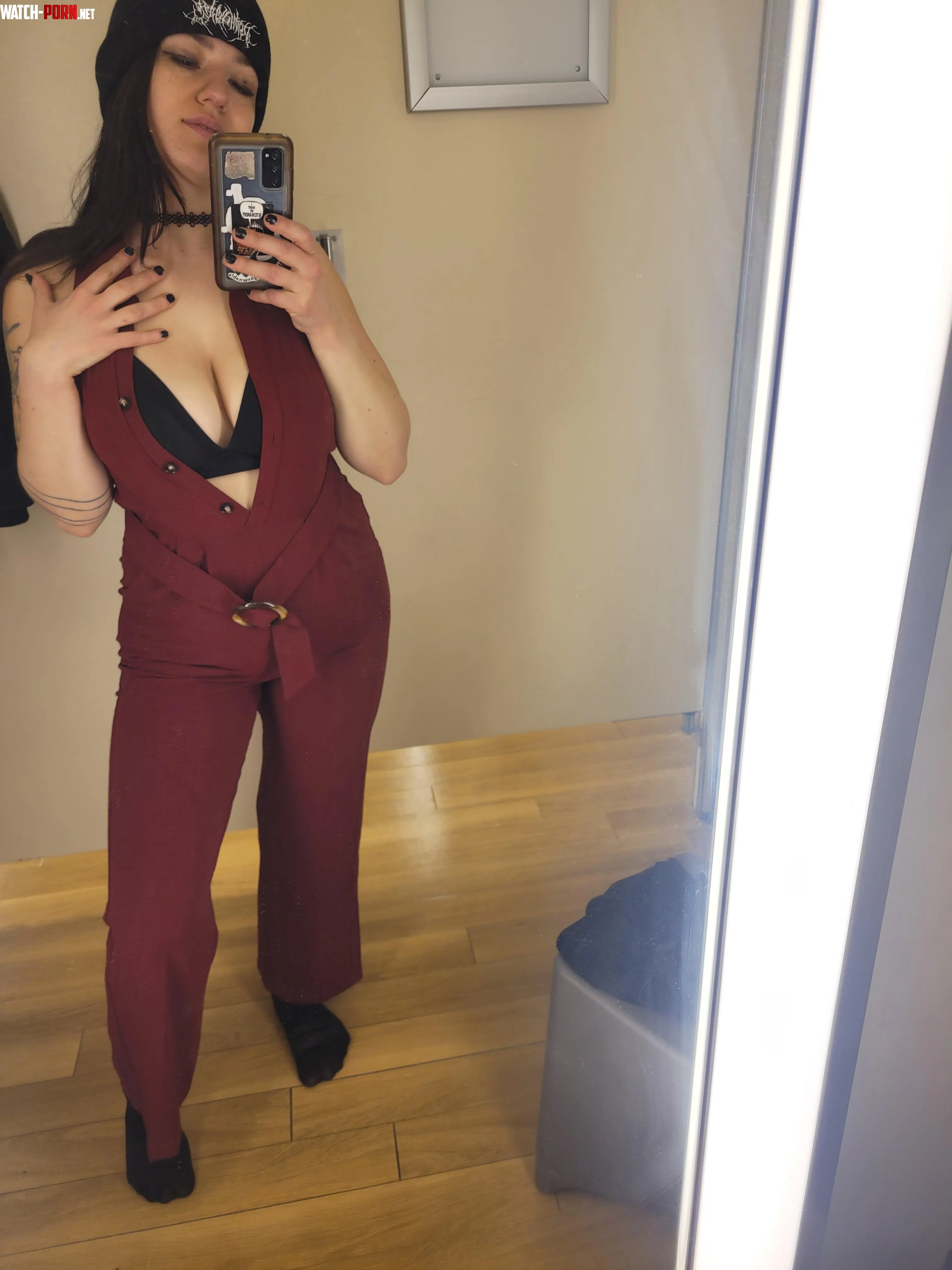 Trying on a red jumper by inked_emma_honey