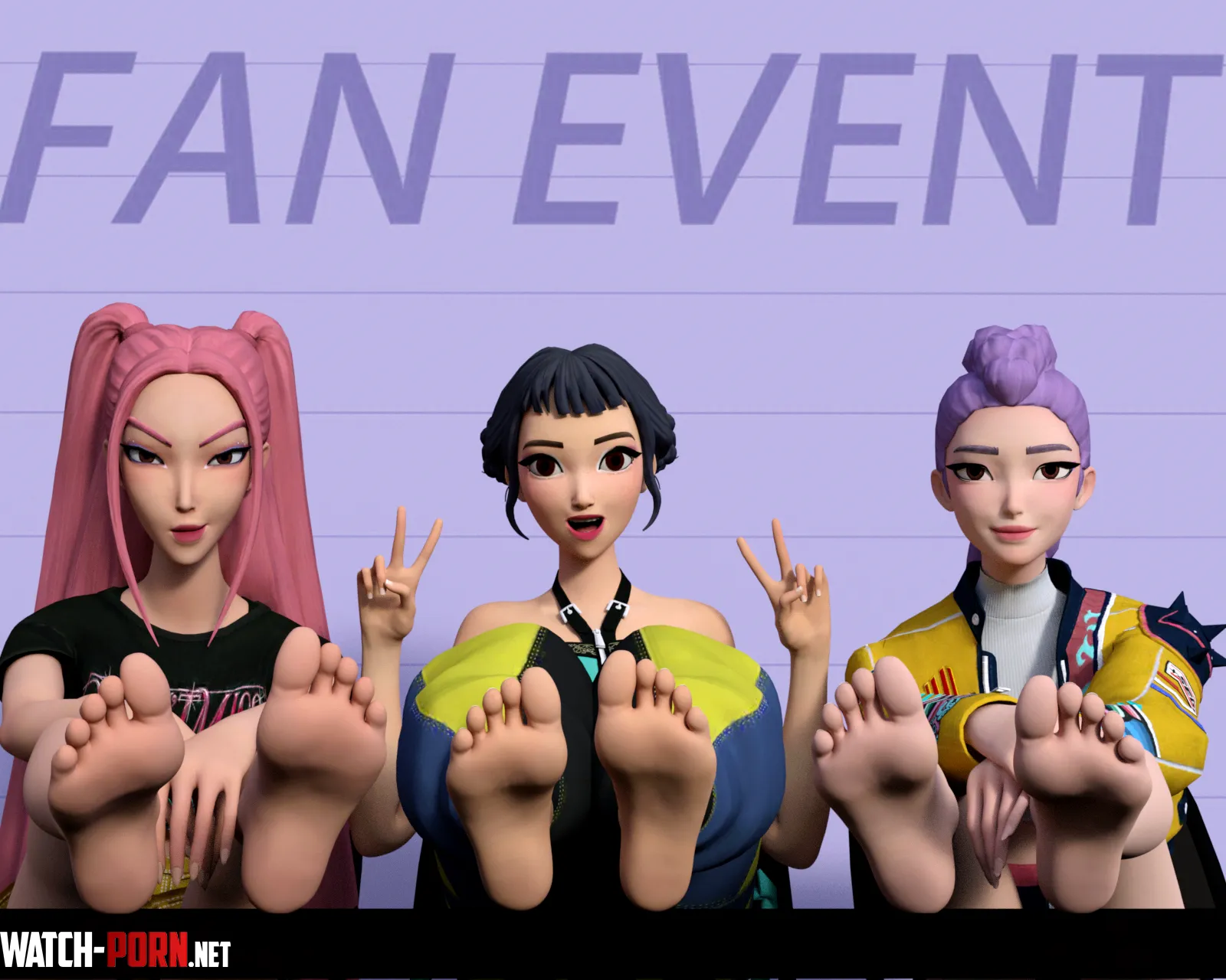 Huntrix showing off their Feet “For the Fans!” (SoleMann) [Kpop Demon Hunters] by SoleMann_