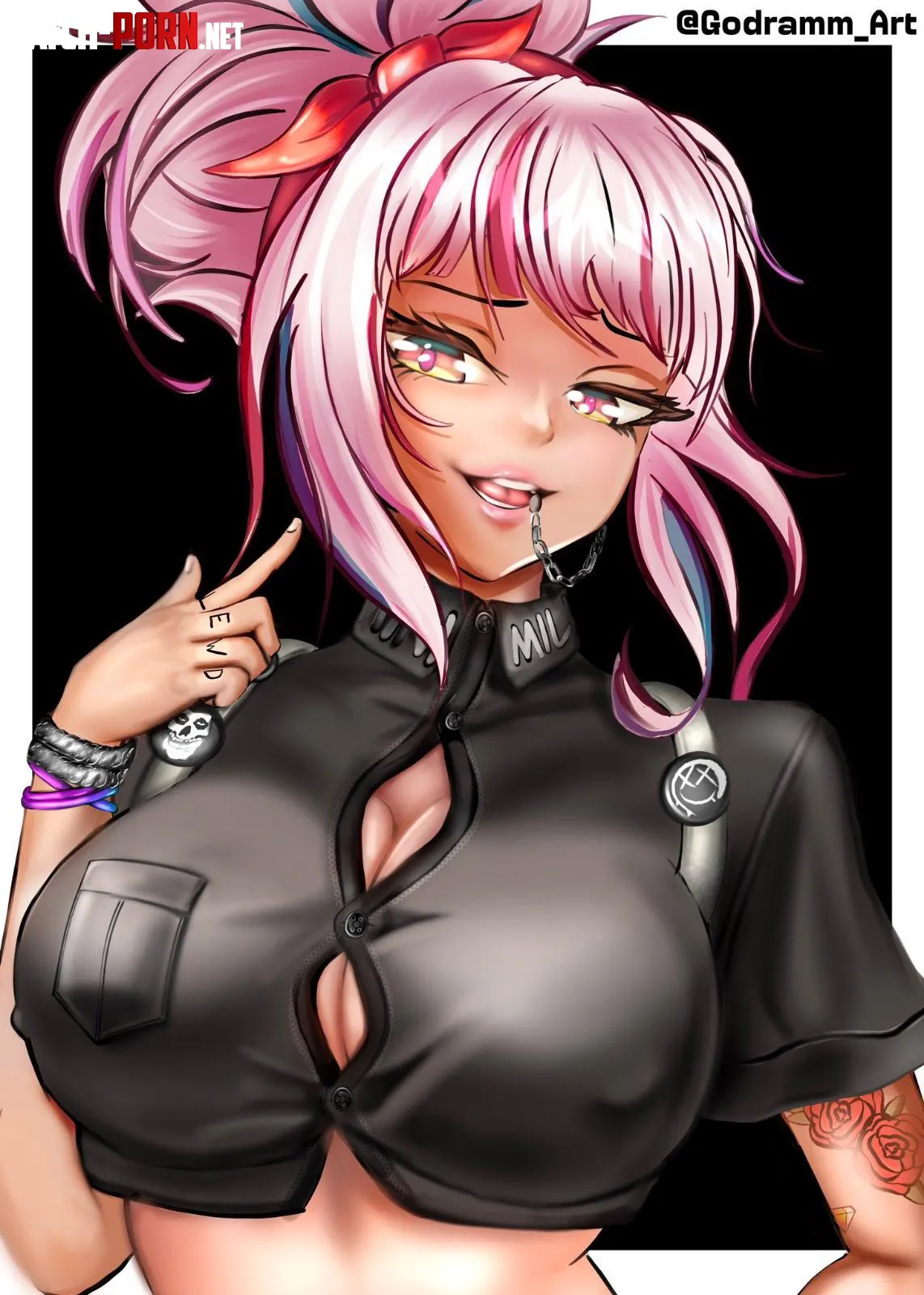 Fefe is teasing with those thick, juicy titties. That smile is so cute though (Fefe) [IndieVTuber] by _SassyHeart