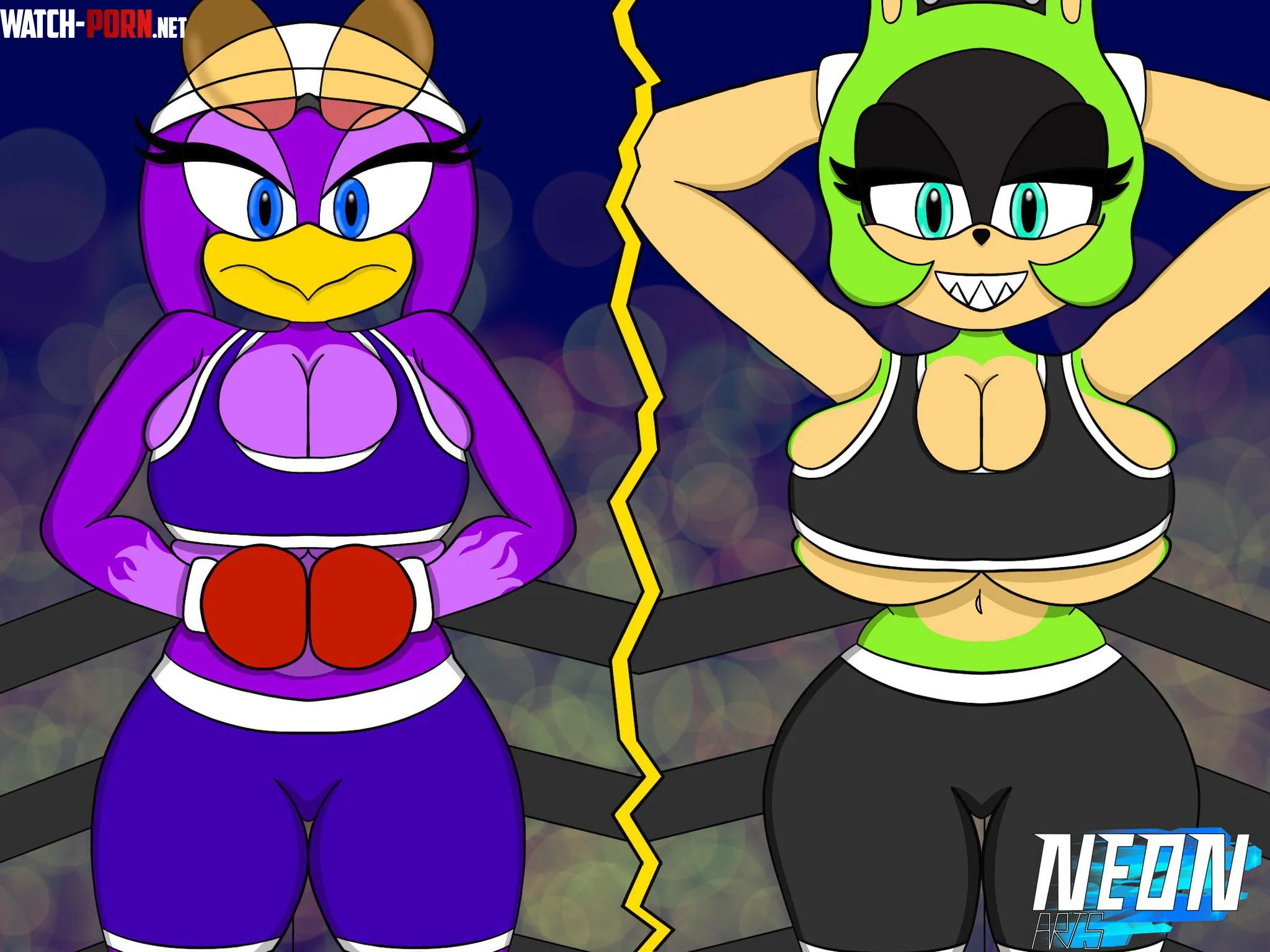 Wave and Surge getting ready for a fight! (Art by me! :D) by Neon_Arts