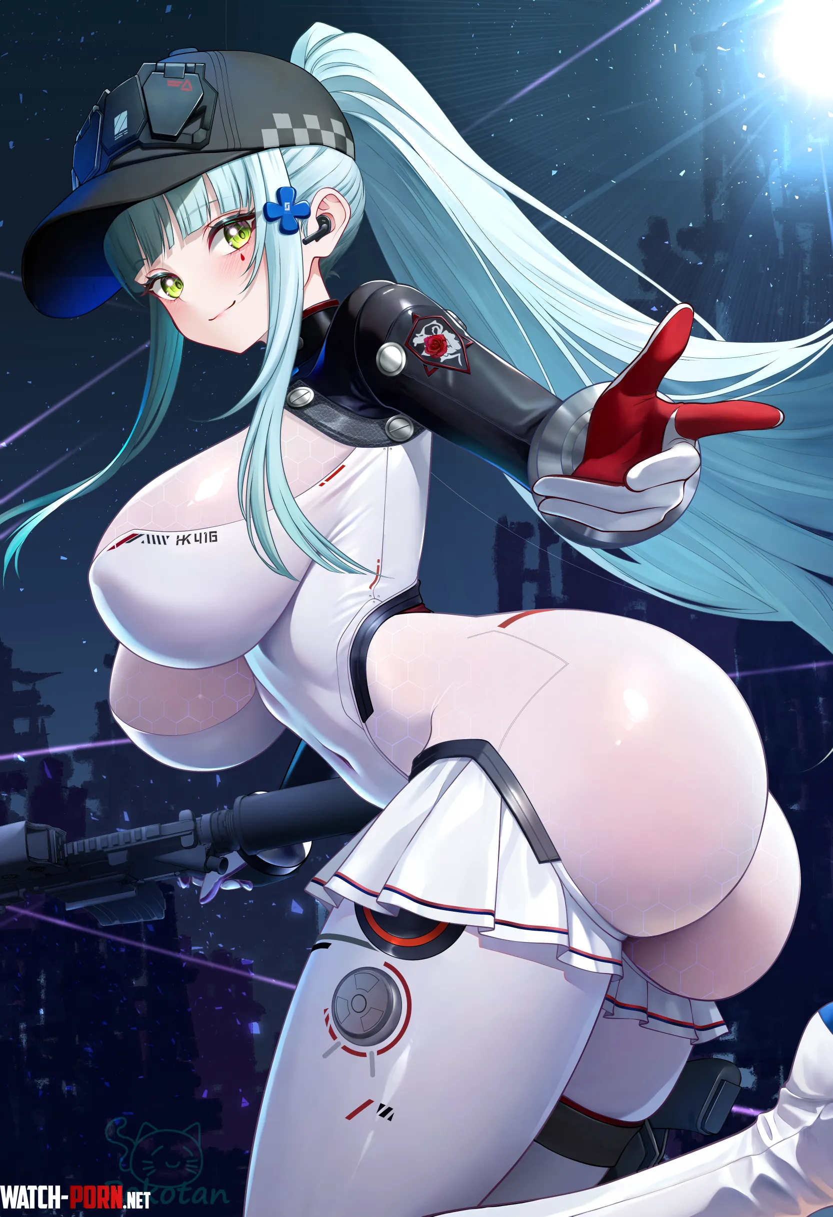 HK416 Klukai at night (スタジオぽこたん / studiopokotan) [Girls' Frontline 2: Exilium] by elegantloveglimmer