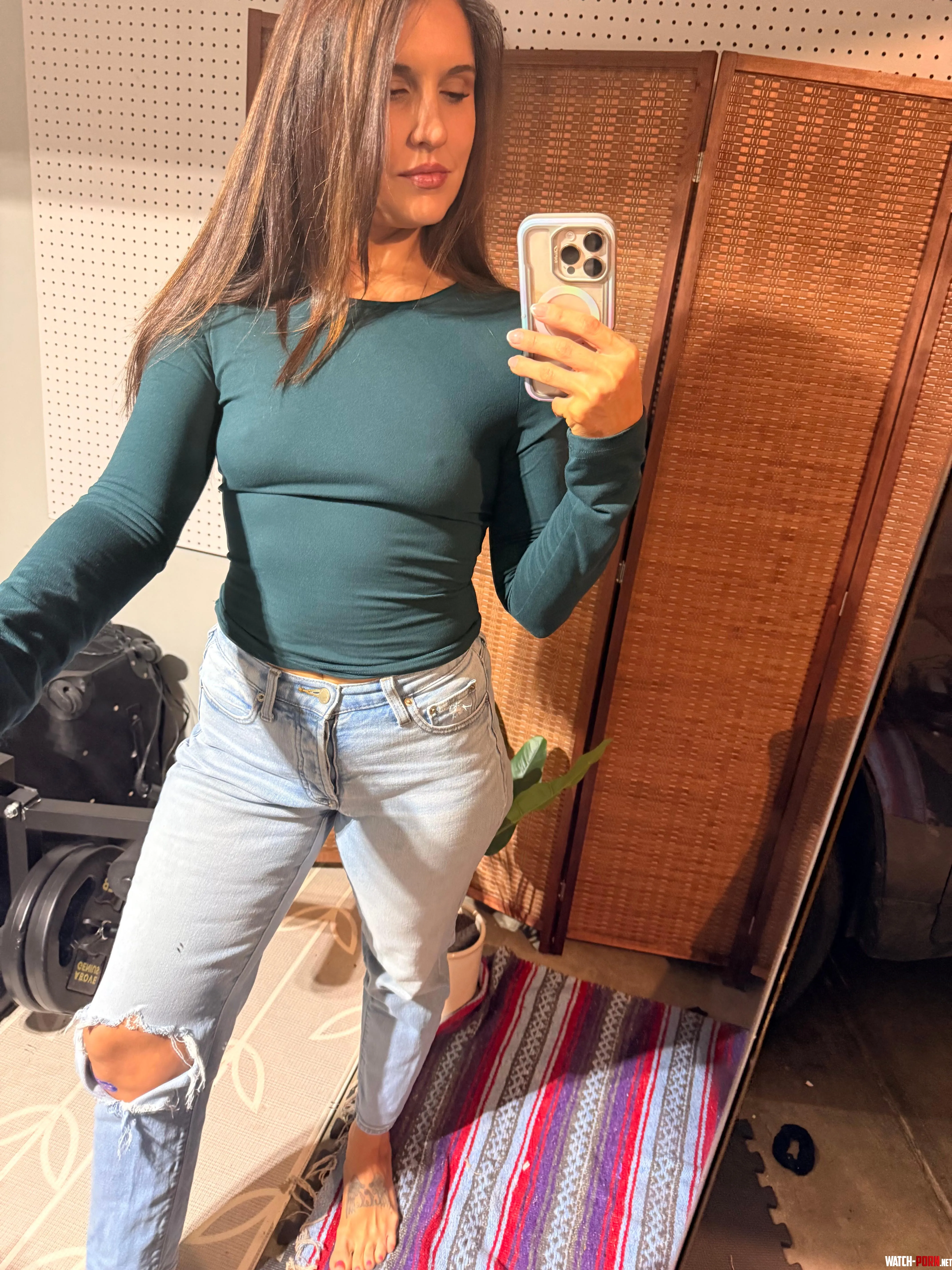 Nothing better to do than show today's braless fit by barefootdriving