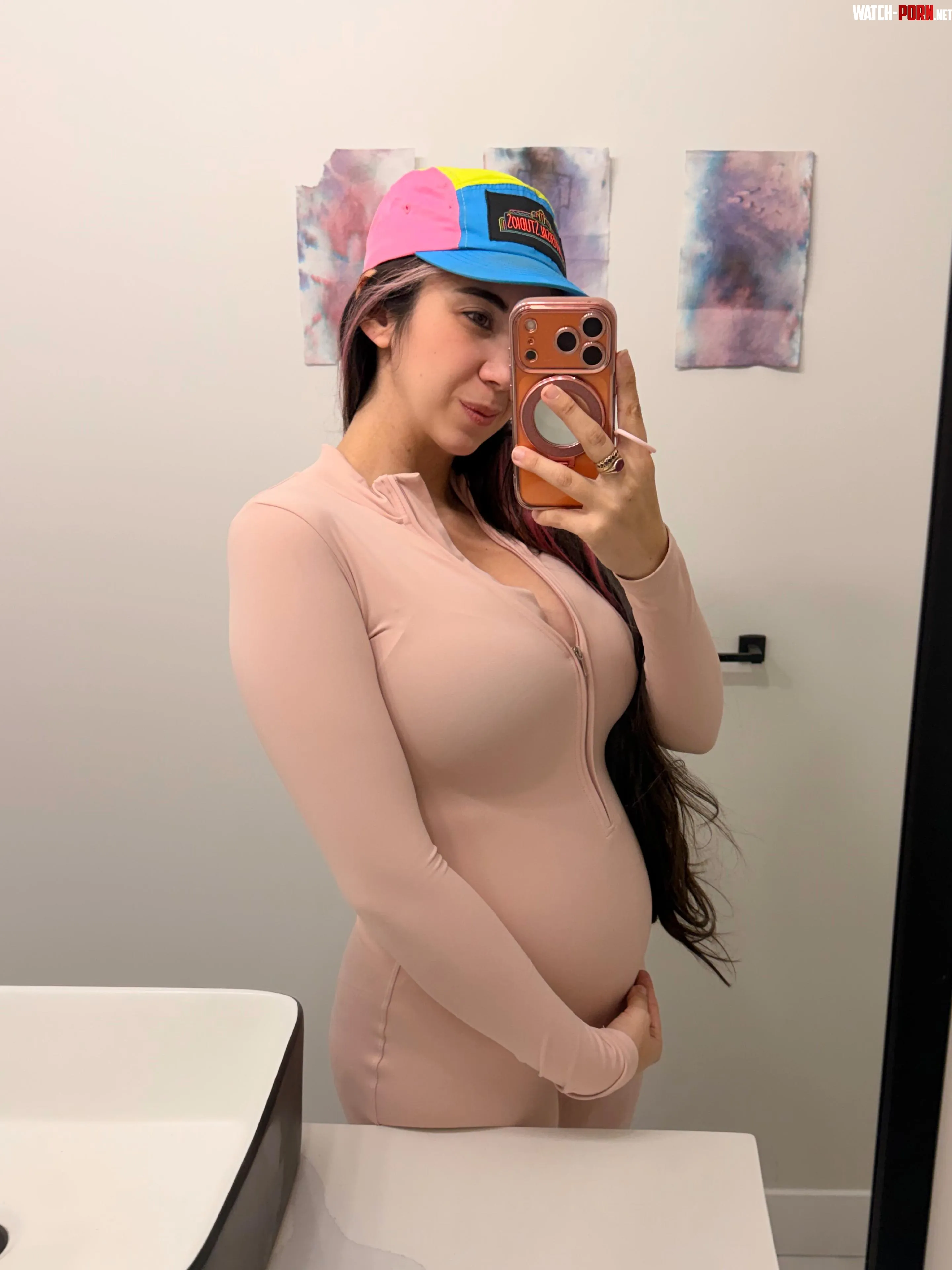 Daily pregnant mirror selfie by Underthescrubs