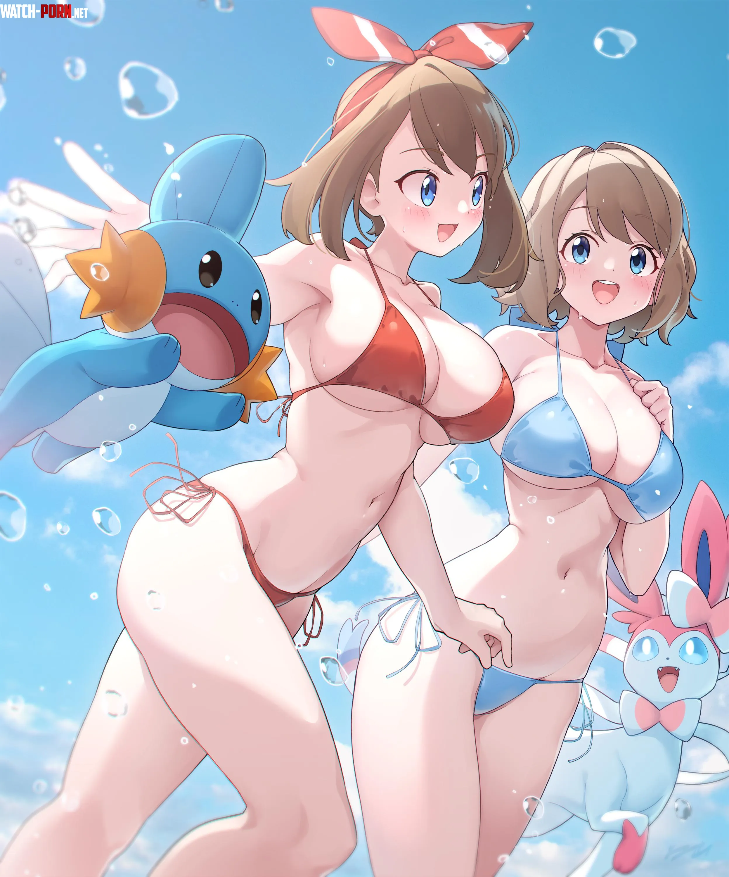 May and Serena Beach Day [Pokemon] by A_MASSIVE_PERVERT