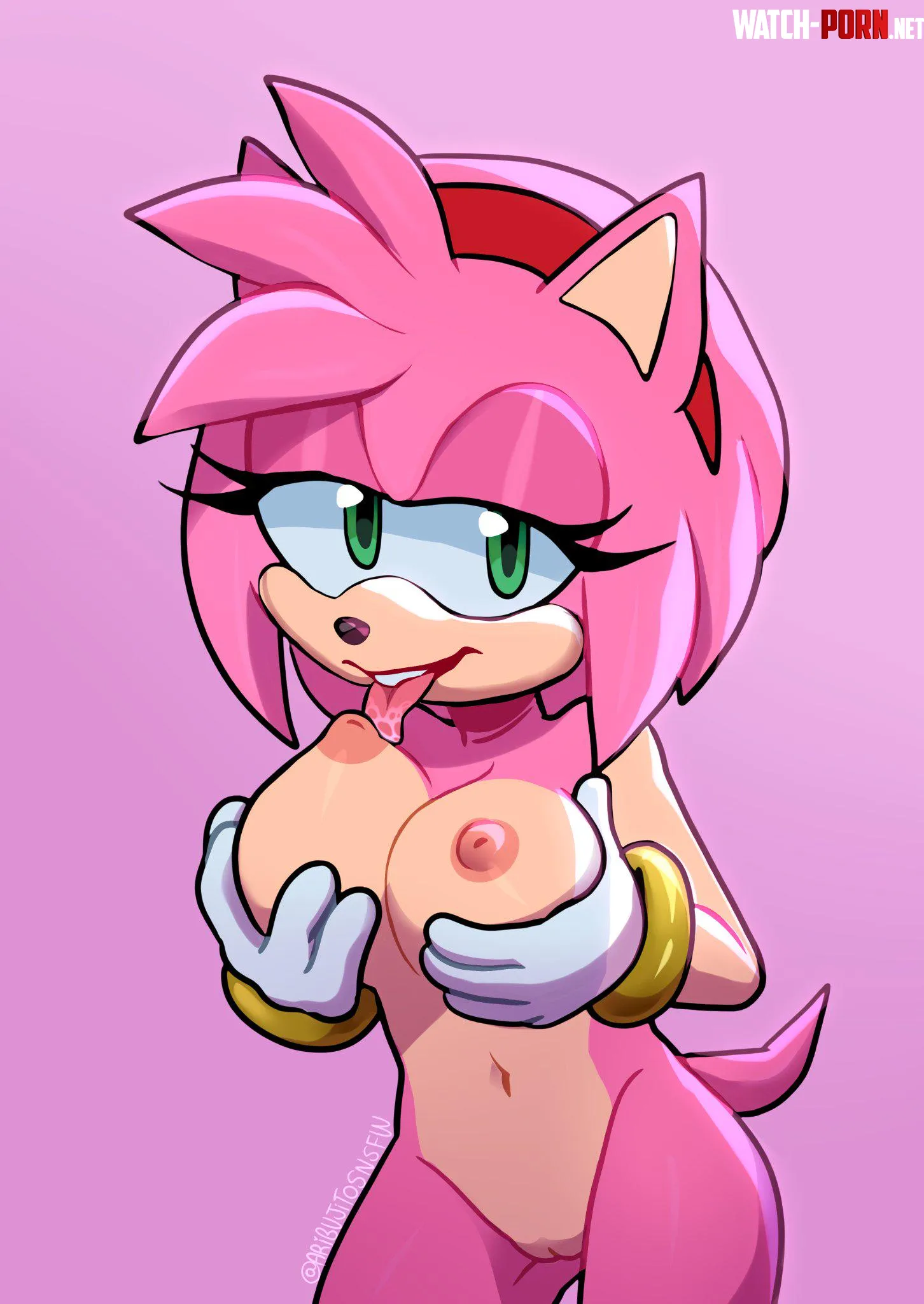 Amy licks her own titty [Aribujitos] by CalloftheWild69