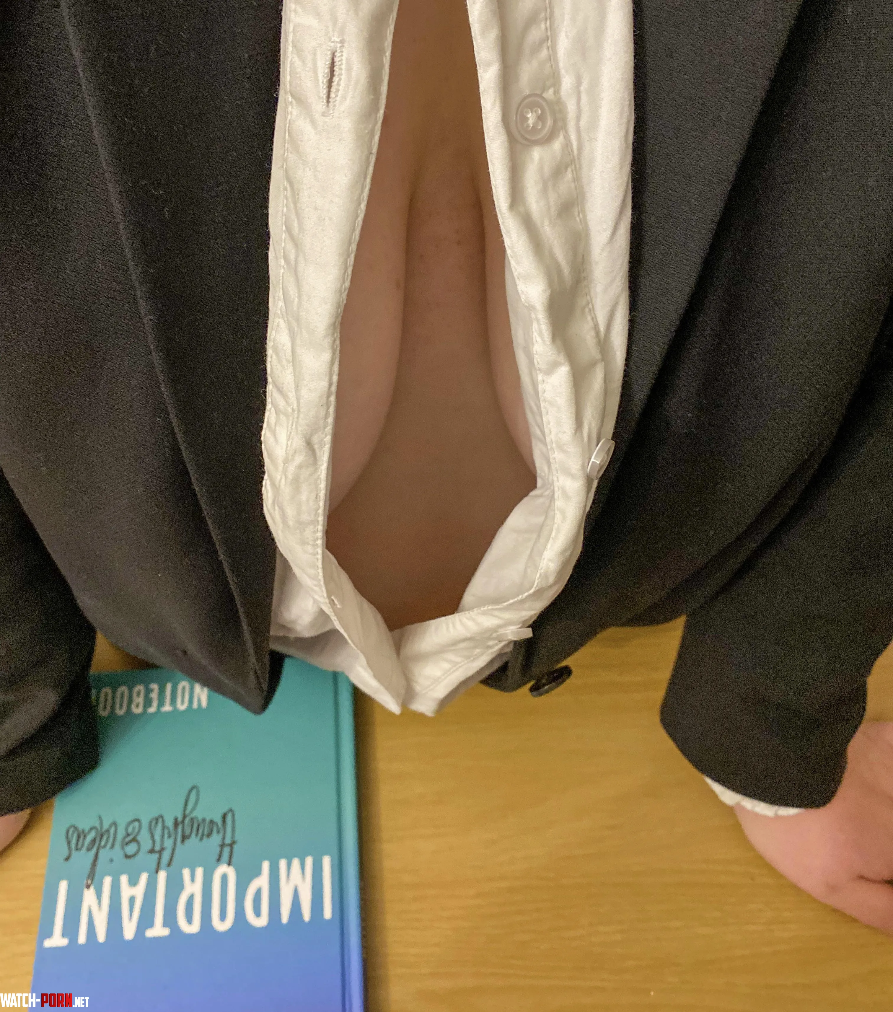 No bra in work today by EeveeGracex