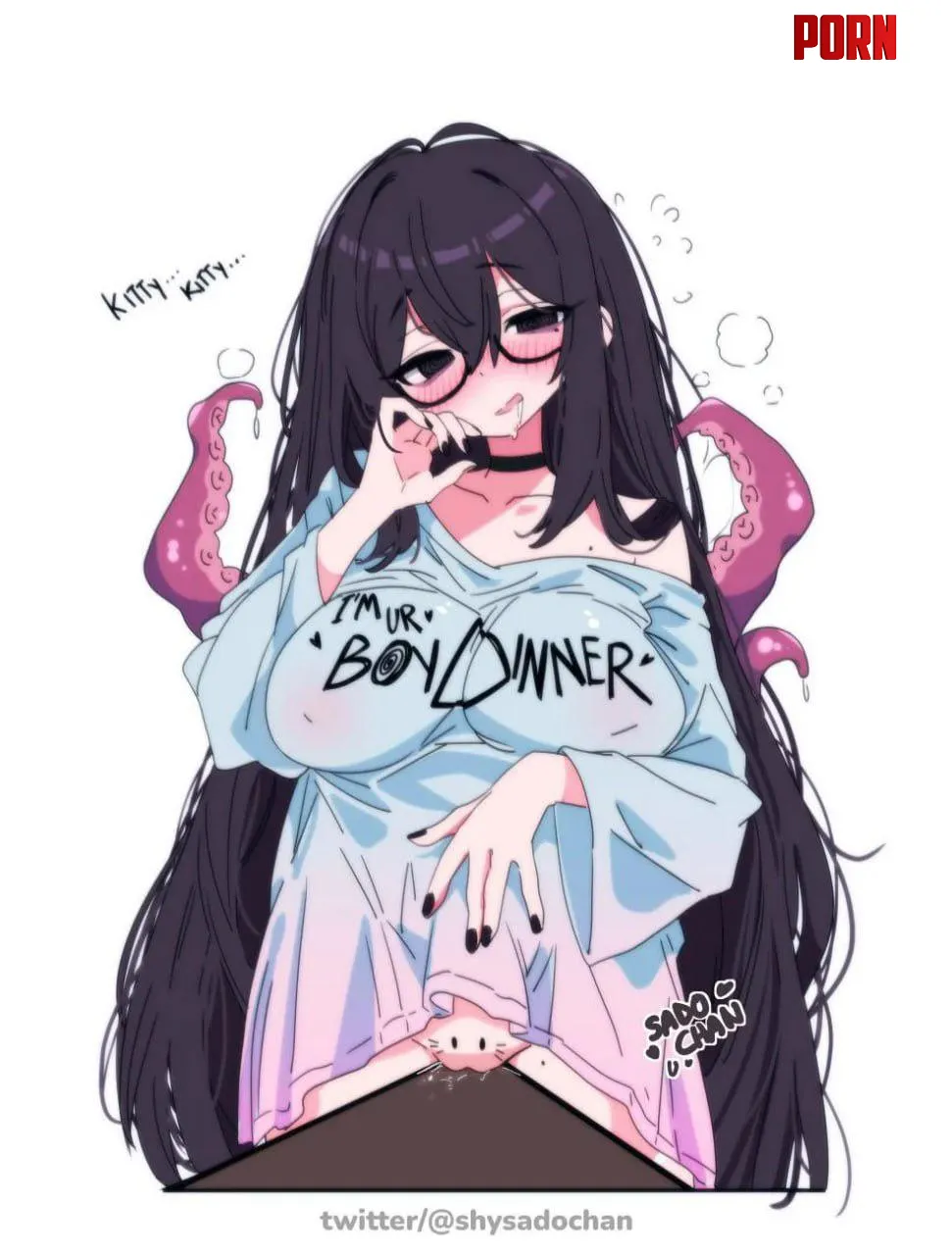 Rubbing it on the corner (@shysadochan) by SoftAcron