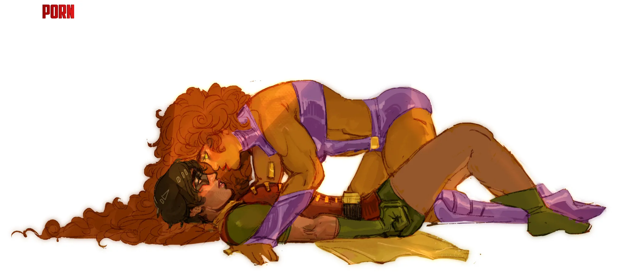 Starfire and Robin hot kiss (Robxstar) by SiarX