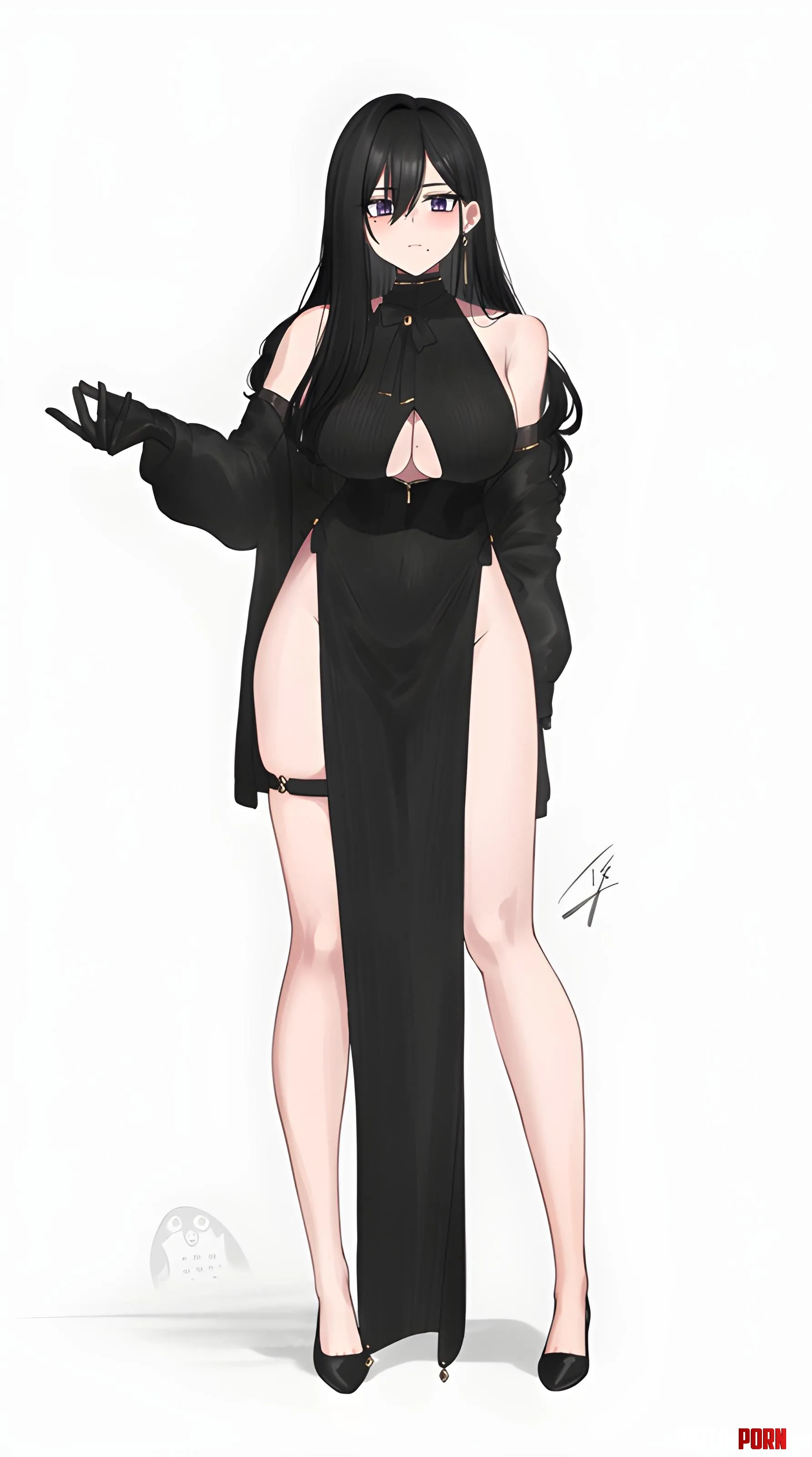 Long Black Dress [Original] (Vert320) by WoolsonDaSheep